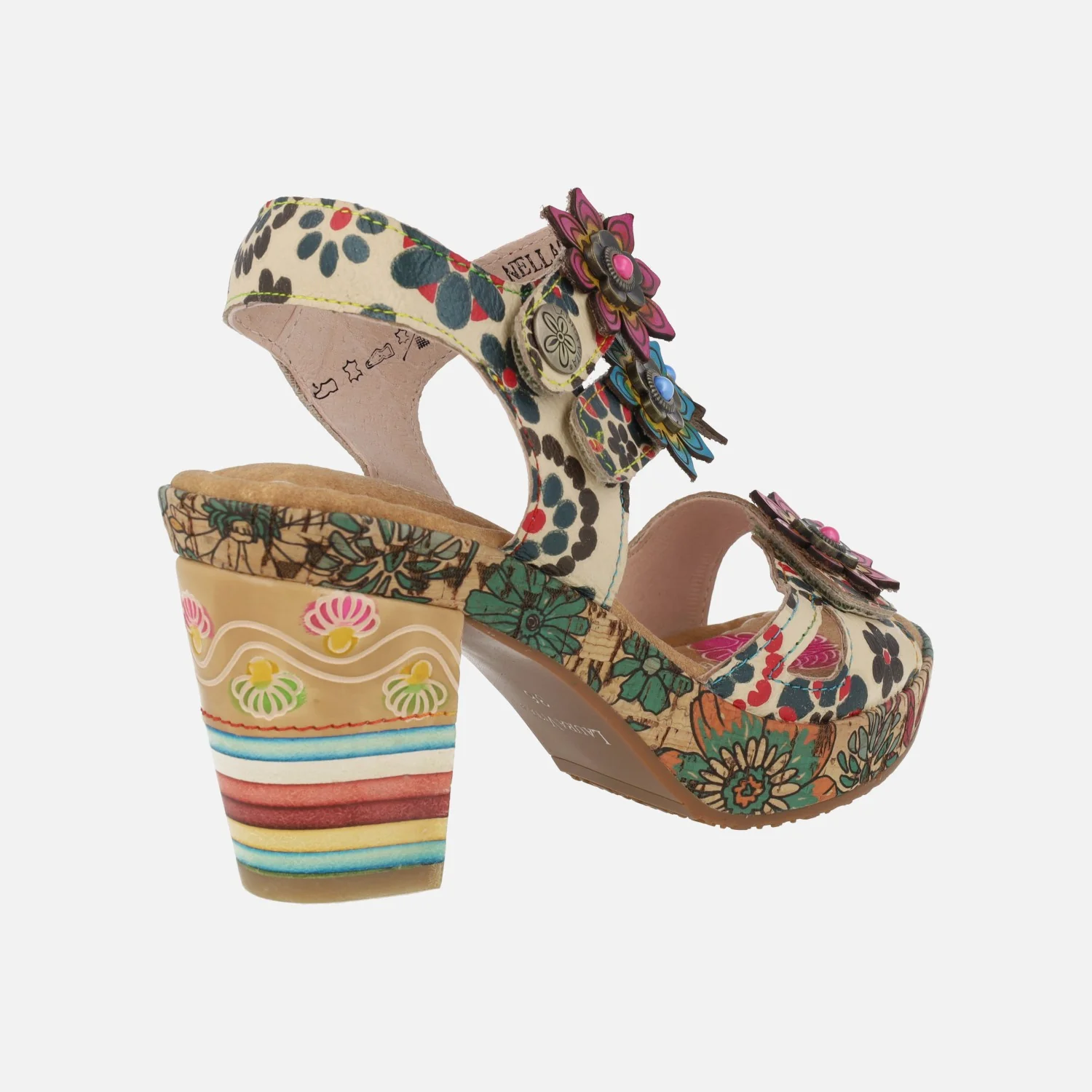 Sandalias de plataforma con tacones decorados Nellao 33 Beige - Image 4