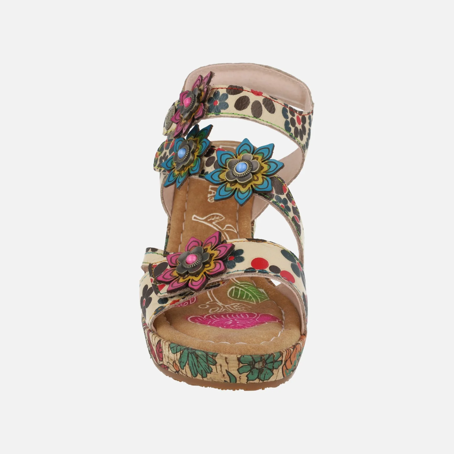 Sandalias de plataforma con tacones decorados Nellao 33 Beige - Image 5