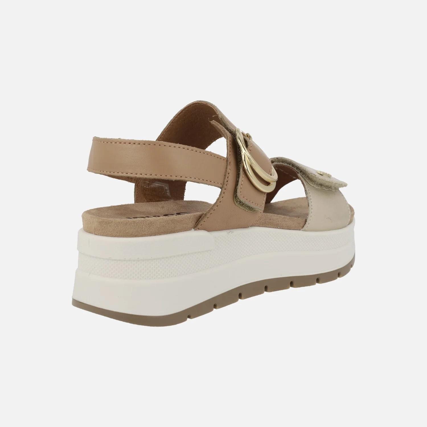 Sandalias de plataforma con tiras de velcro en combinado oro - Image 3