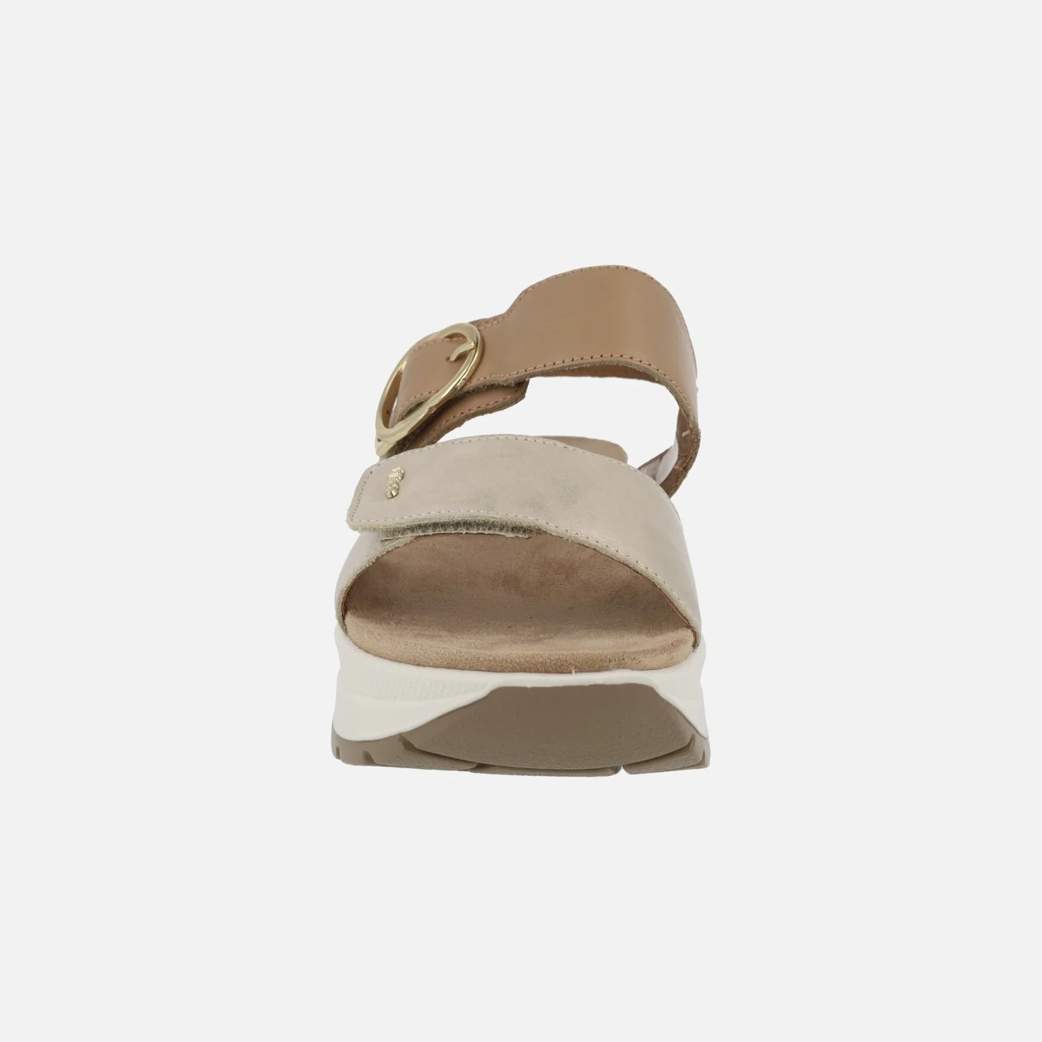 Sandalias de plataforma con tiras de velcro en combinado oro - Image 5