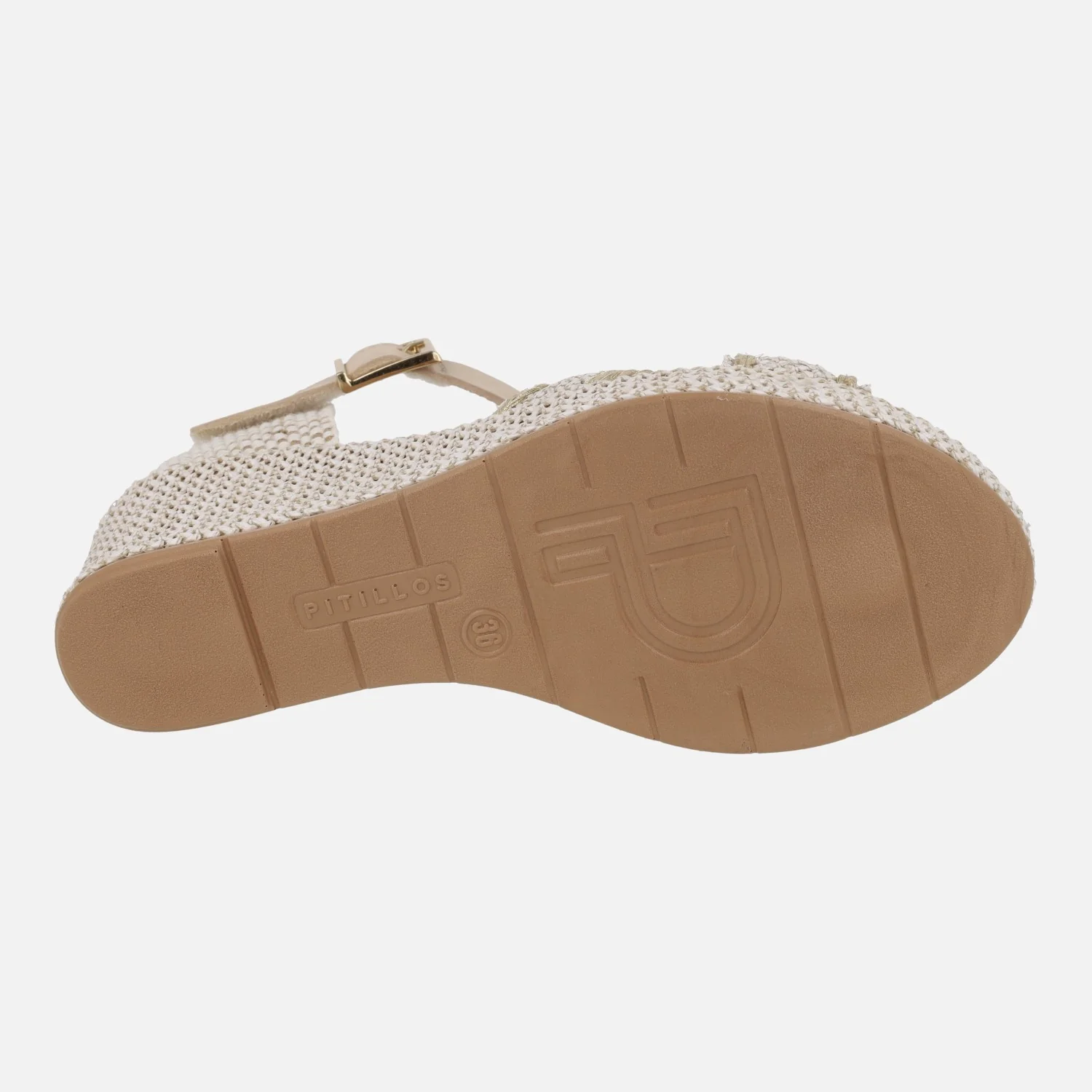 Sandalias de rafia con cuña media y pulsera al tobillo - Image 6