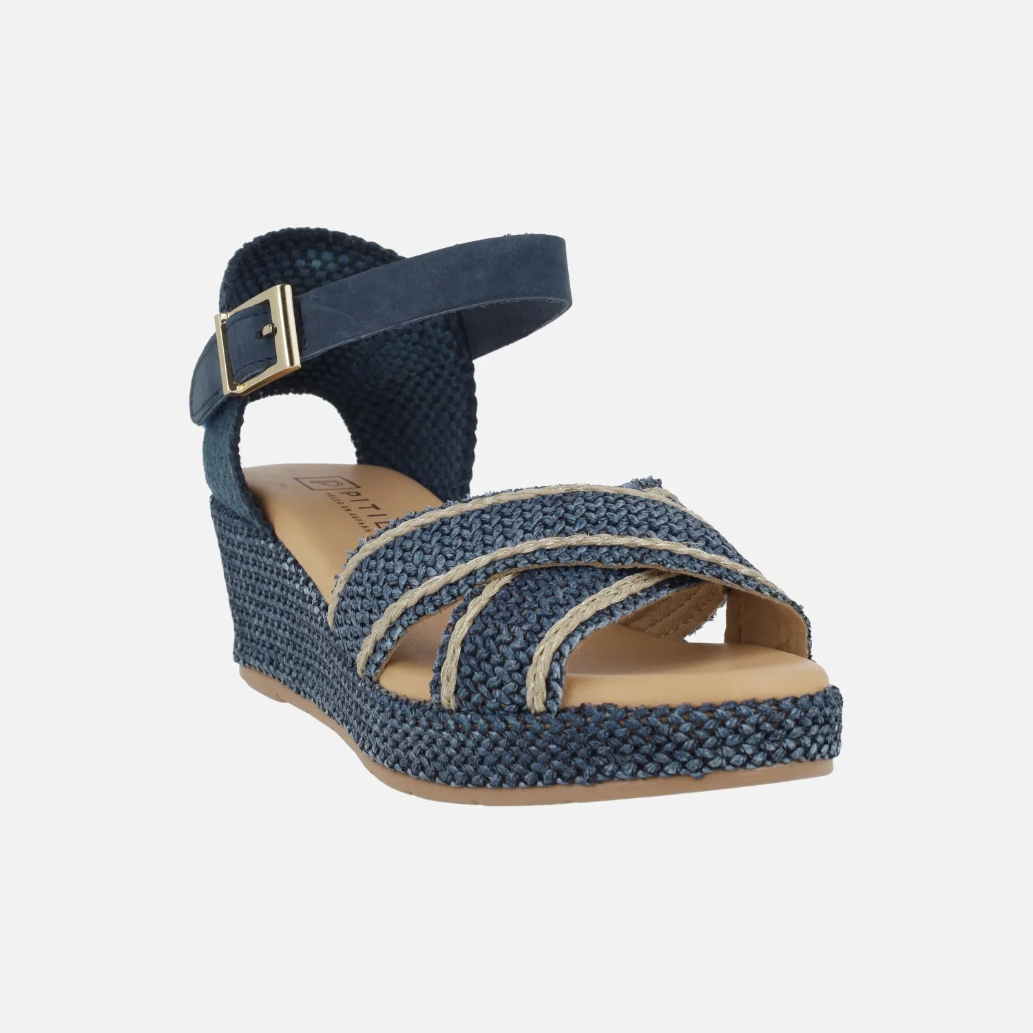 Sandalias de rafia con cuña media y pulsera al tobillo - Image 8