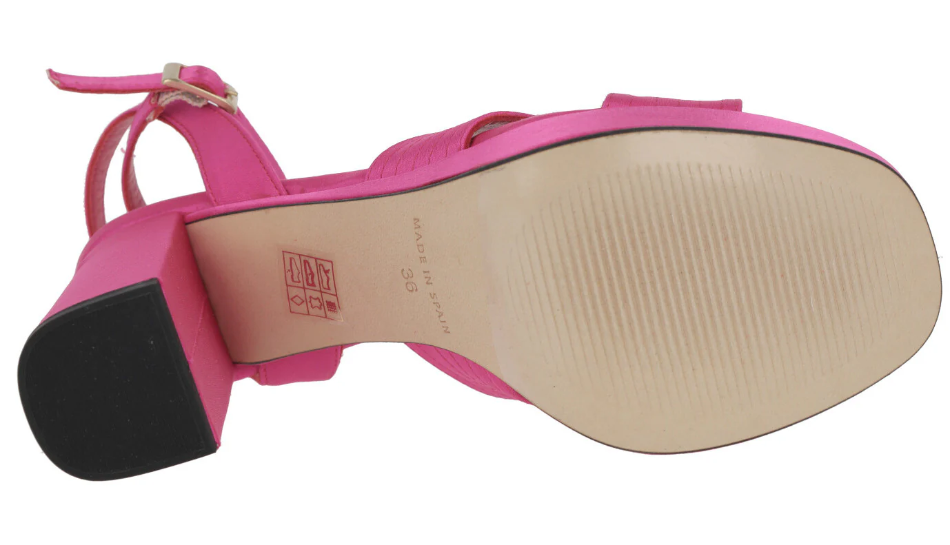 Sandalias de raso con pulsera al tobillo tacón alto y plataforma - Image 5
