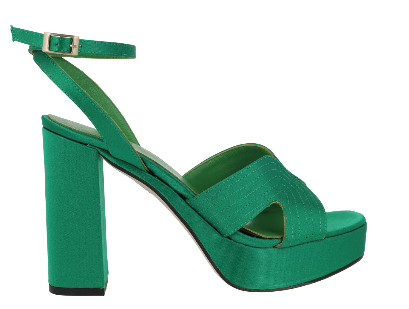 Sandalias de raso con pulsera al tobillo tacón alto y plataforma - Image 7