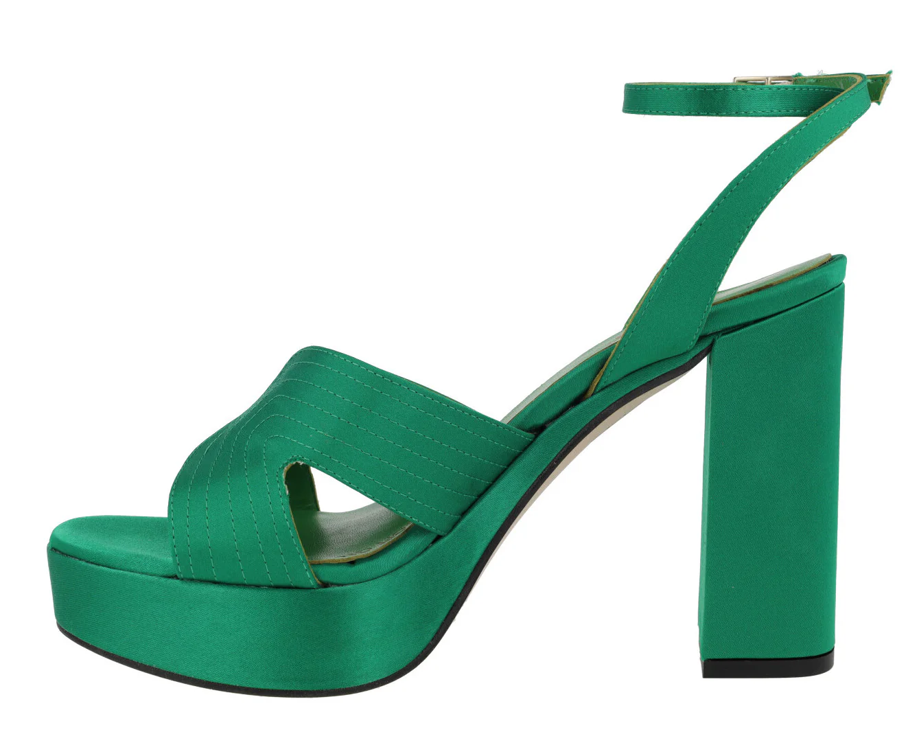 Sandalias de raso con pulsera al tobillo tacón alto y plataforma - Image 8