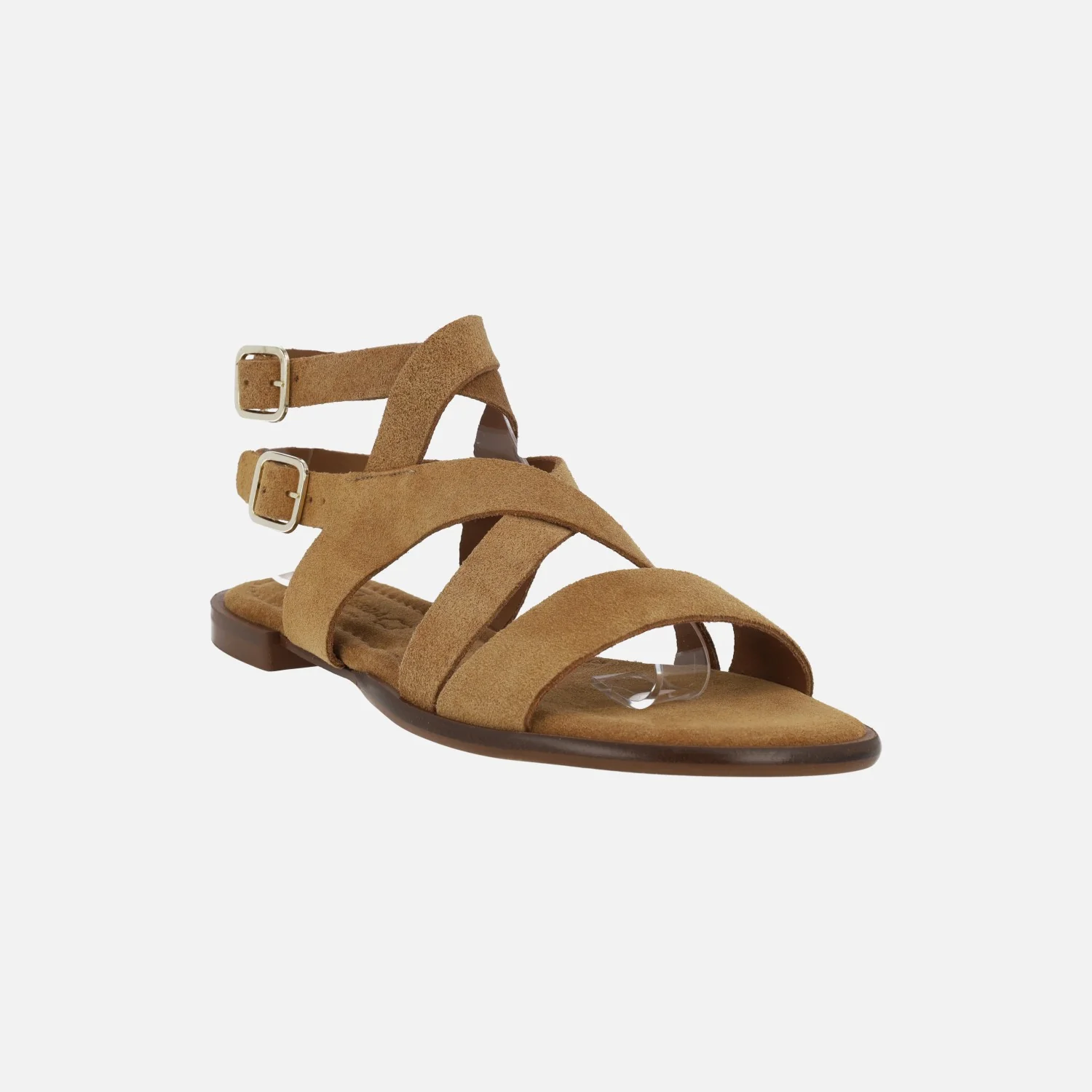 Sandalias de serraje camel con dos pulseras al tobillo - Image 2