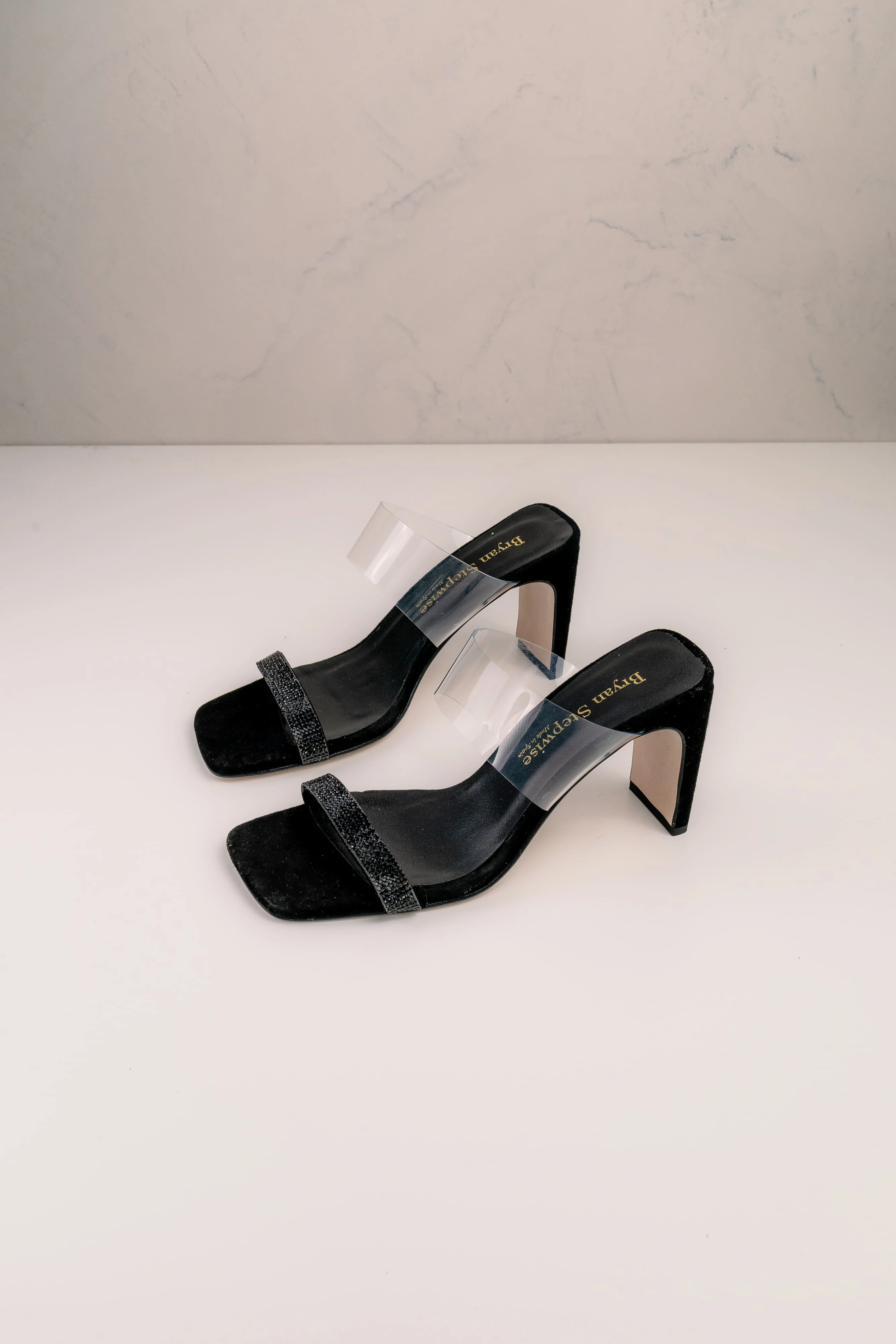 Sandalias de tacón Bet con tira de strass y banda de vinilo - Image 6