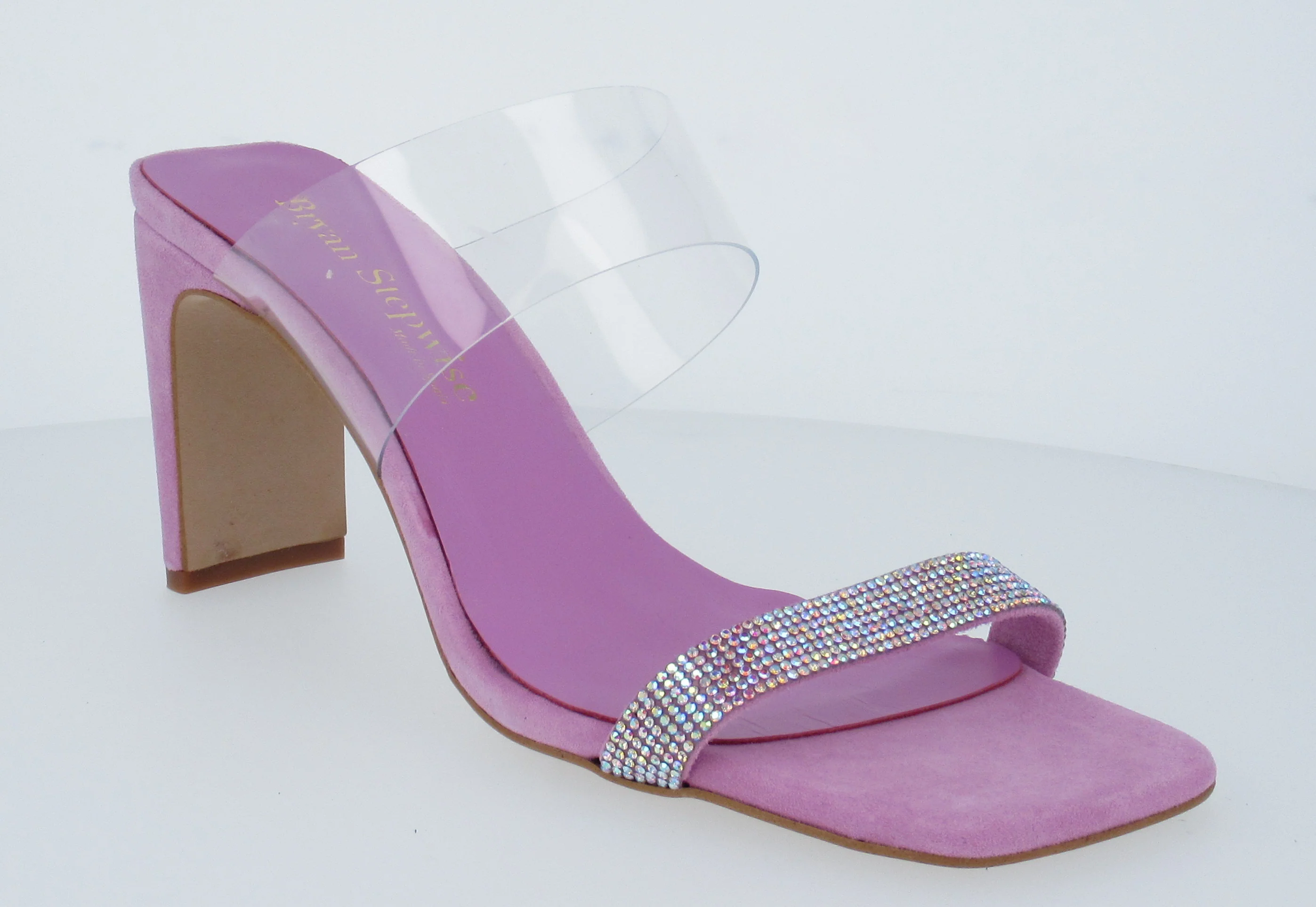 Sandalias de tacón Bet con tira de strass y banda de vinilo - Image 8