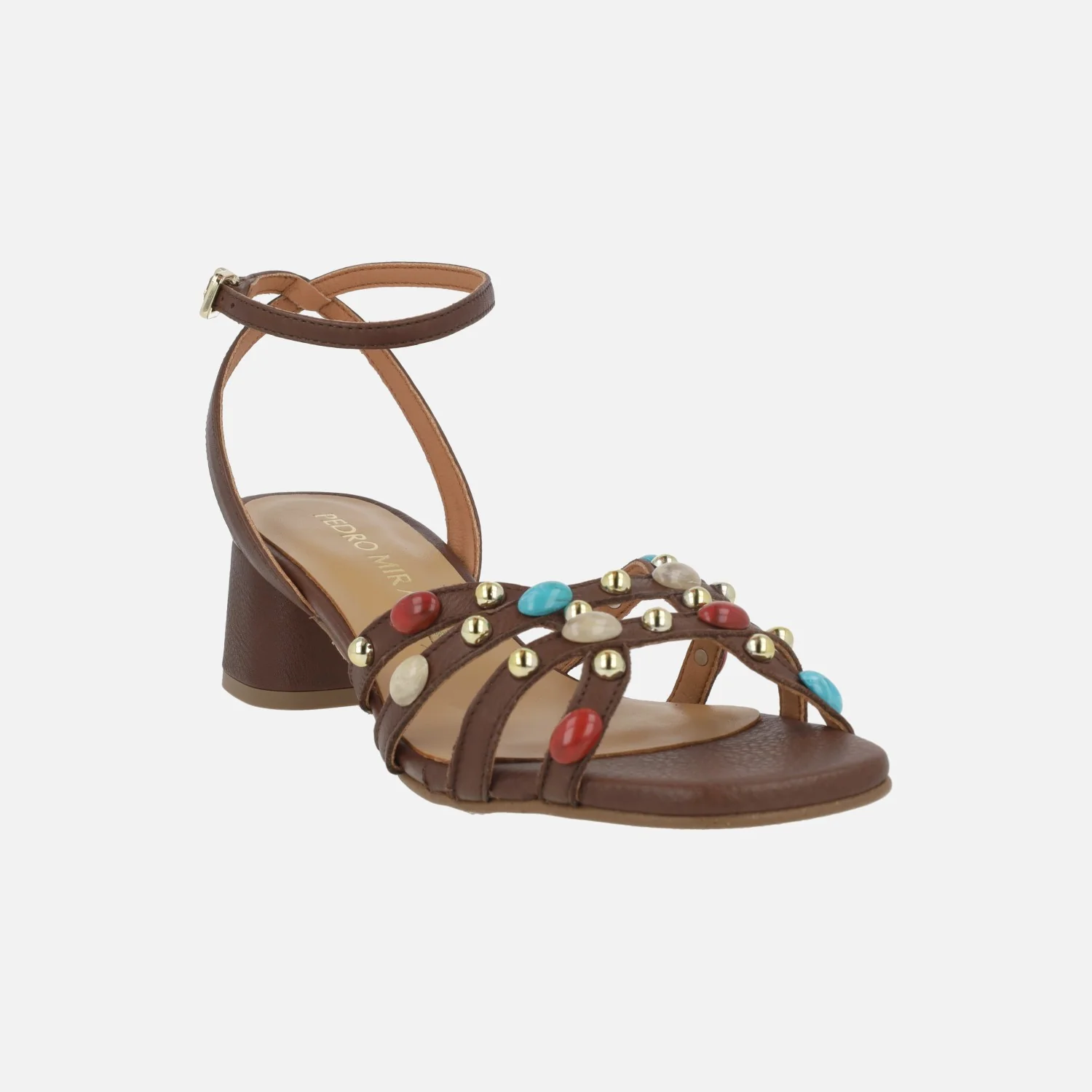 Sandalias de tacón con pedrería y pulsera al tobillo - Image 2