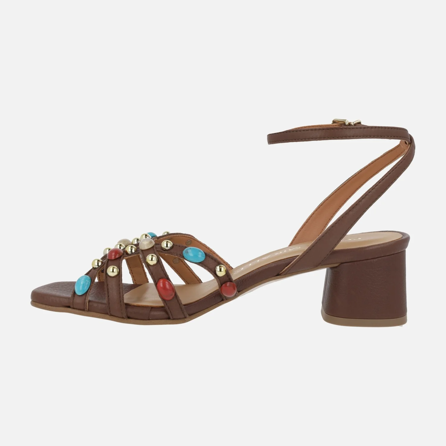 Sandalias de tacón con pedrería y pulsera al tobillo - Image 3