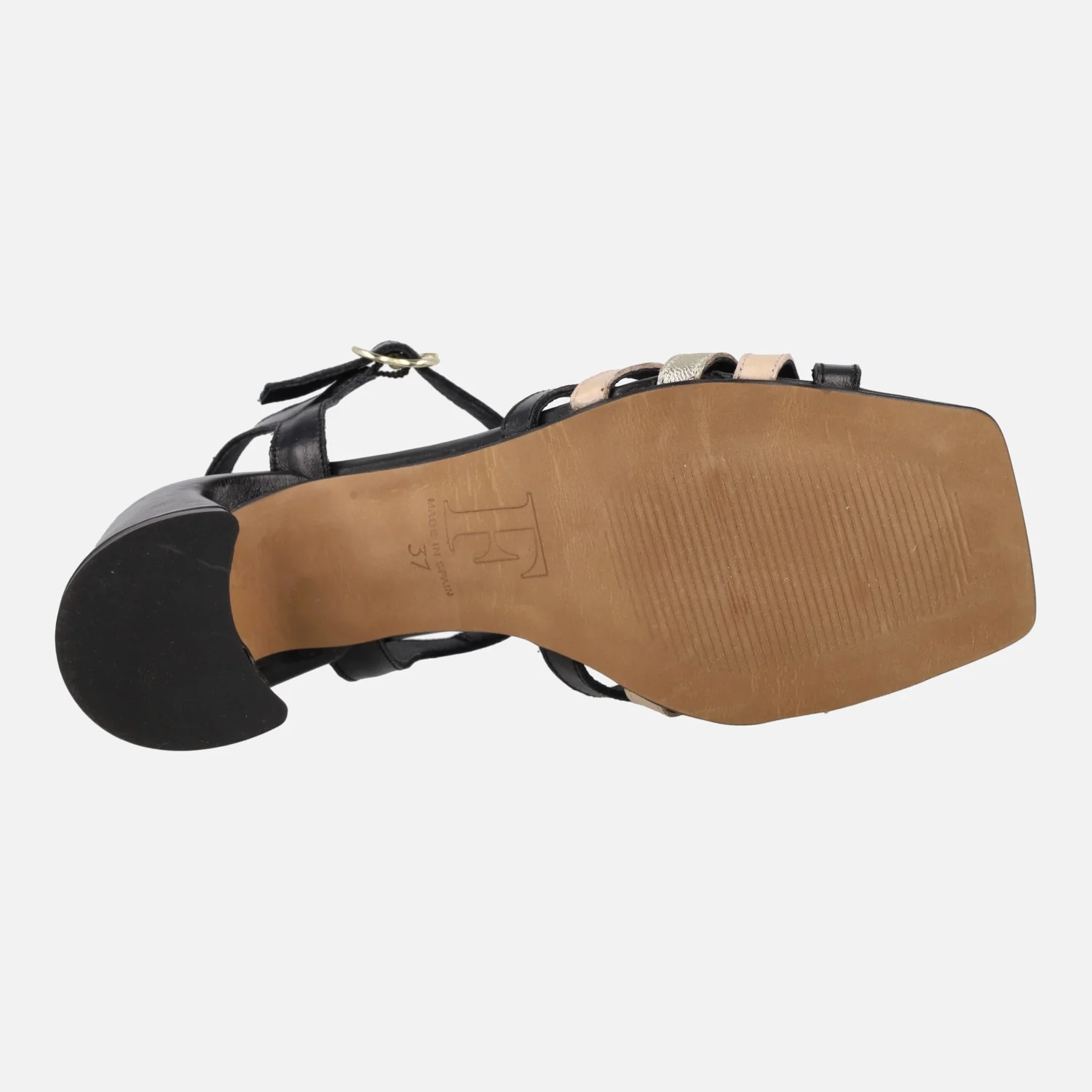 Sandalias de tacón con tiras combinadas de piel en colores - Image 5