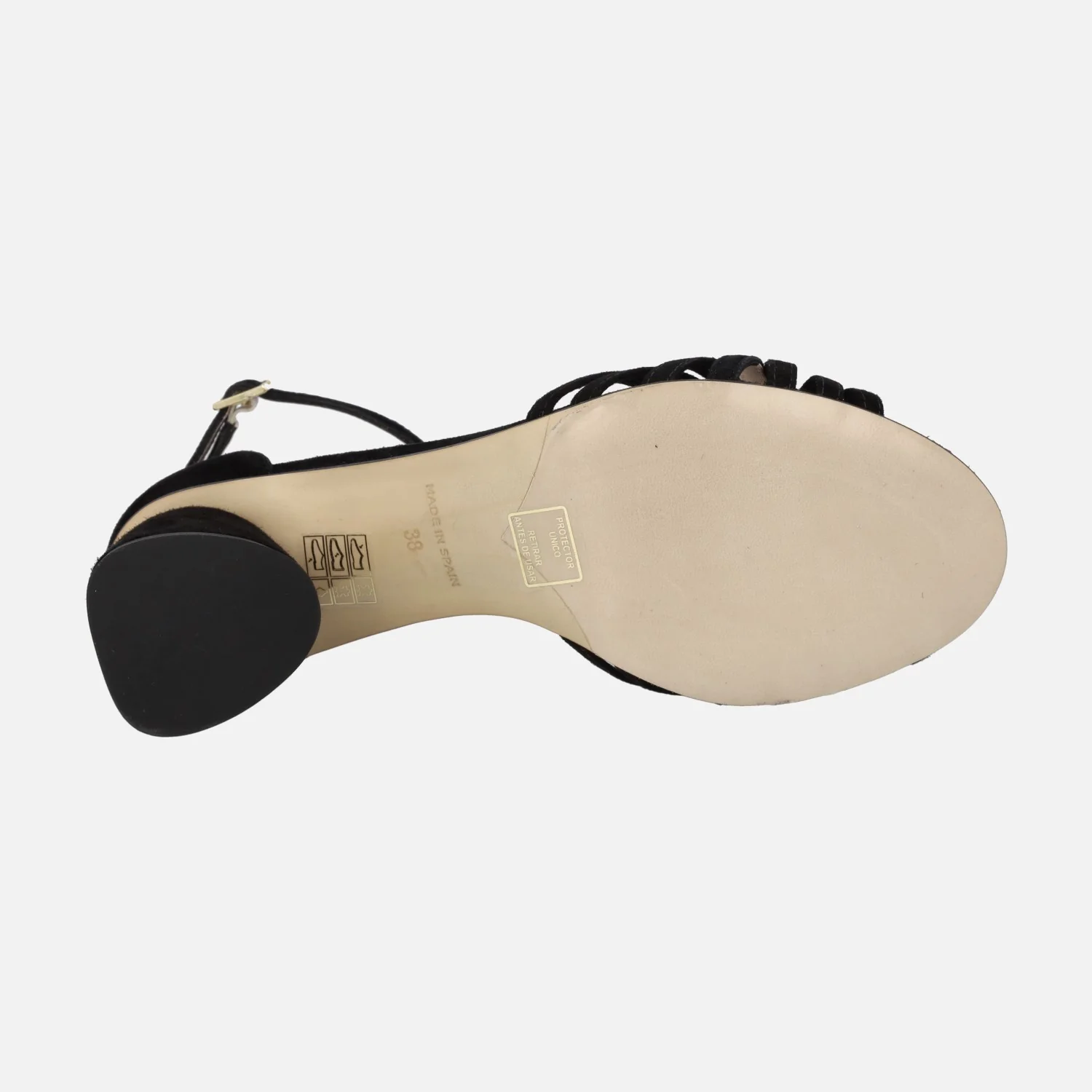 SANDALIAS DE TACÓN en ante negro PADMA CON PULSERA AL TOBILLO - Image 5