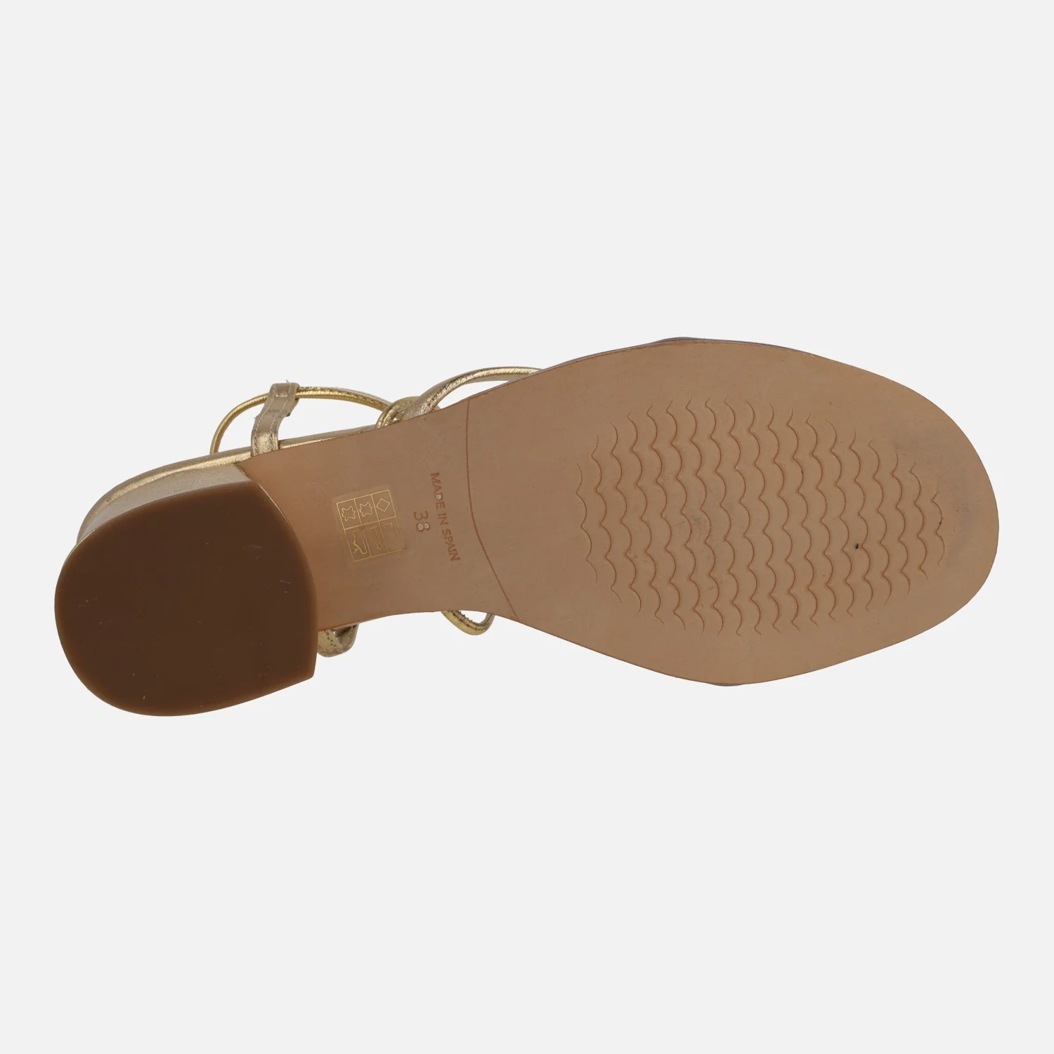 SANDALIAS DE TACÓN GRECIA EN PIEL METALIZADA CON TIRAS Y CINTAS - Image 10