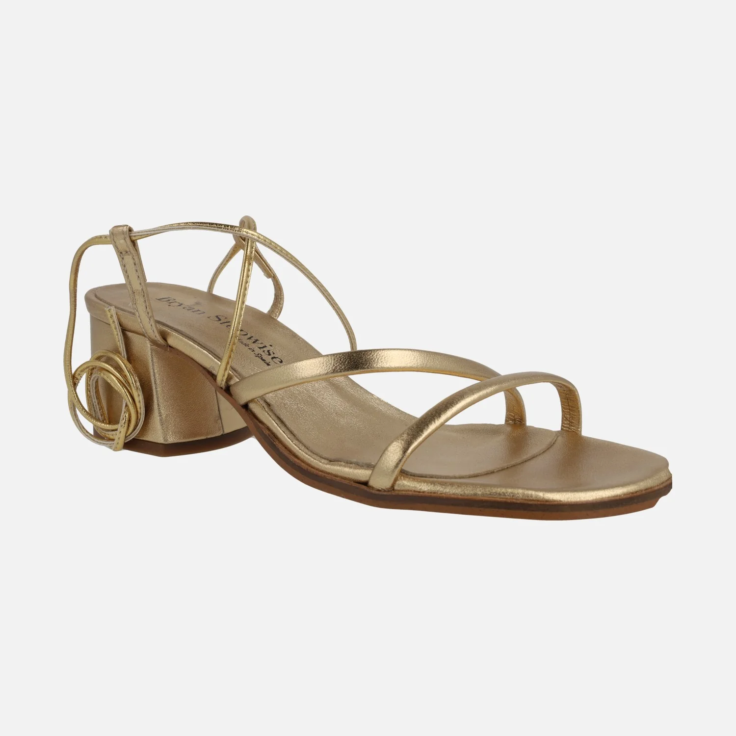 SANDALIAS DE TACÓN GRECIA EN PIEL METALIZADA CON TIRAS Y CINTAS - Image 7