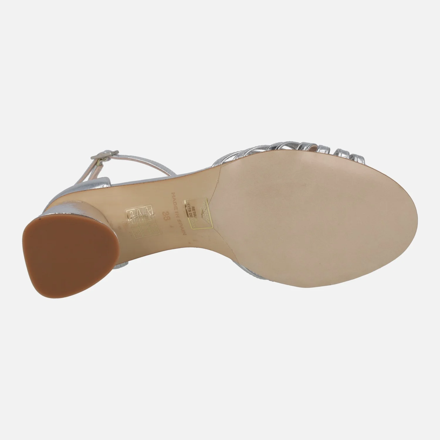 Sandalias de tacón metalizadas Padma con pulsera al tobillo - Image 10