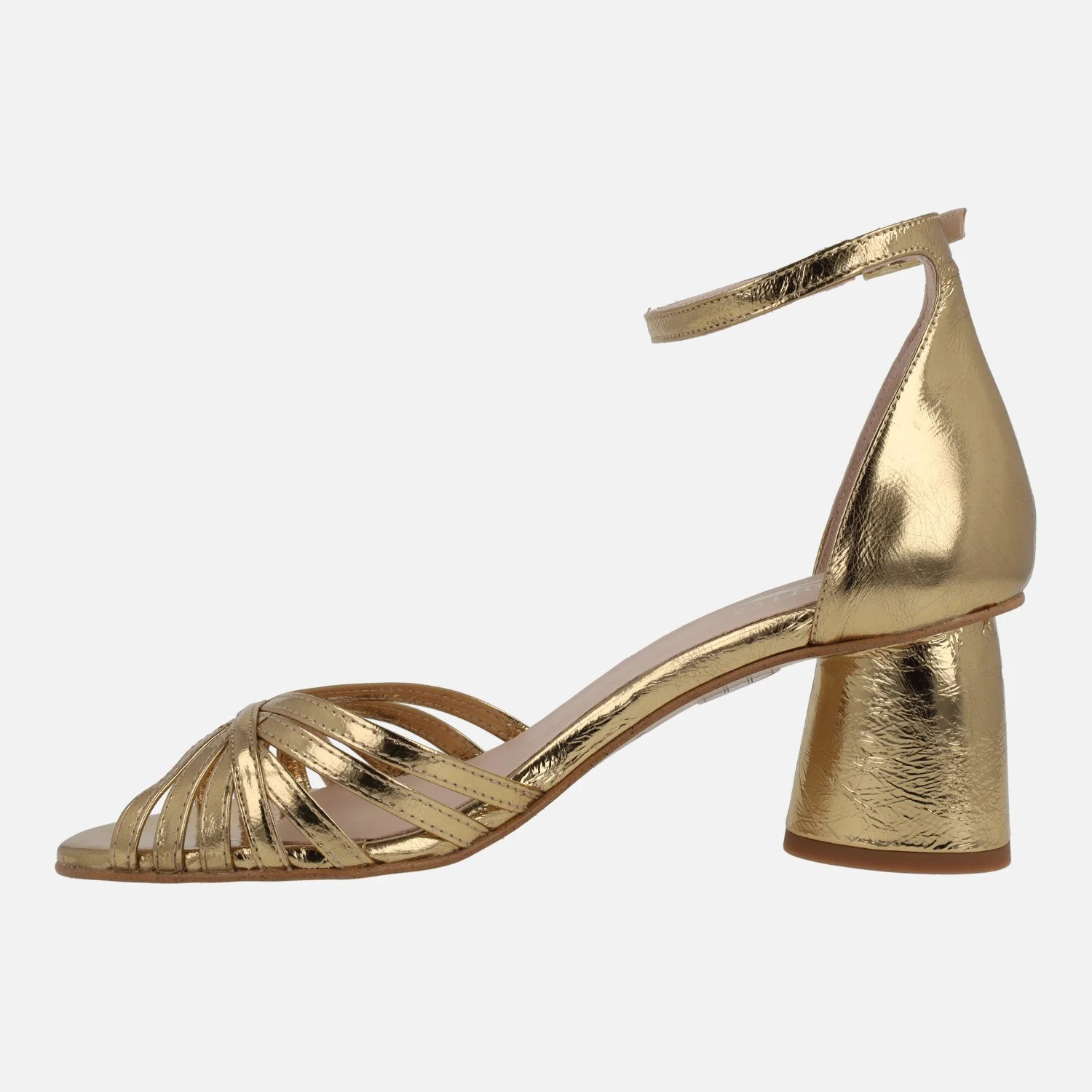 Sandalias de tacón metalizadas Padma con pulsera al tobillo - Image 3