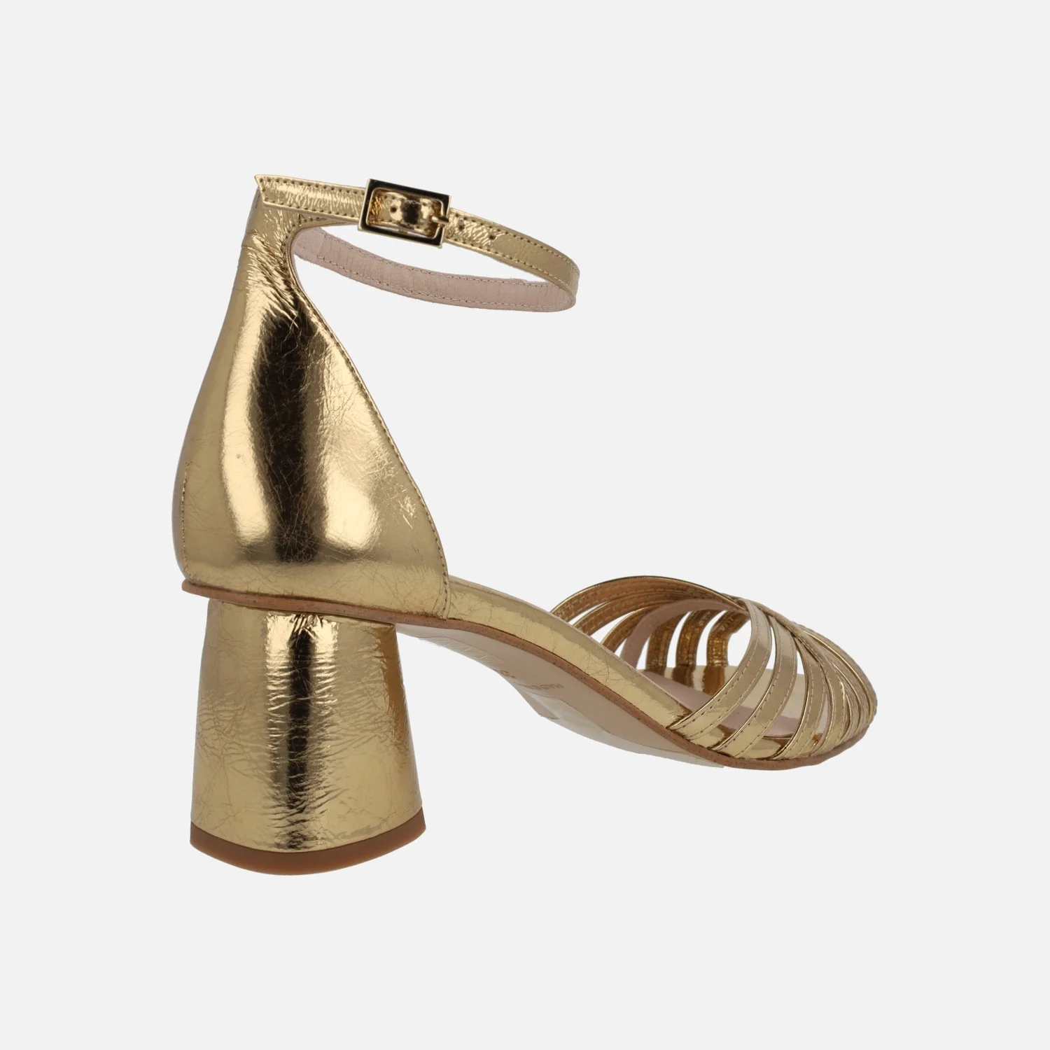 Sandalias de tacón metalizadas Padma con pulsera al tobillo - Image 4