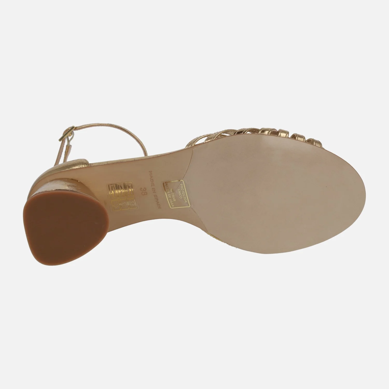 Sandalias de tacón metalizadas Padma con pulsera al tobillo - Image 5
