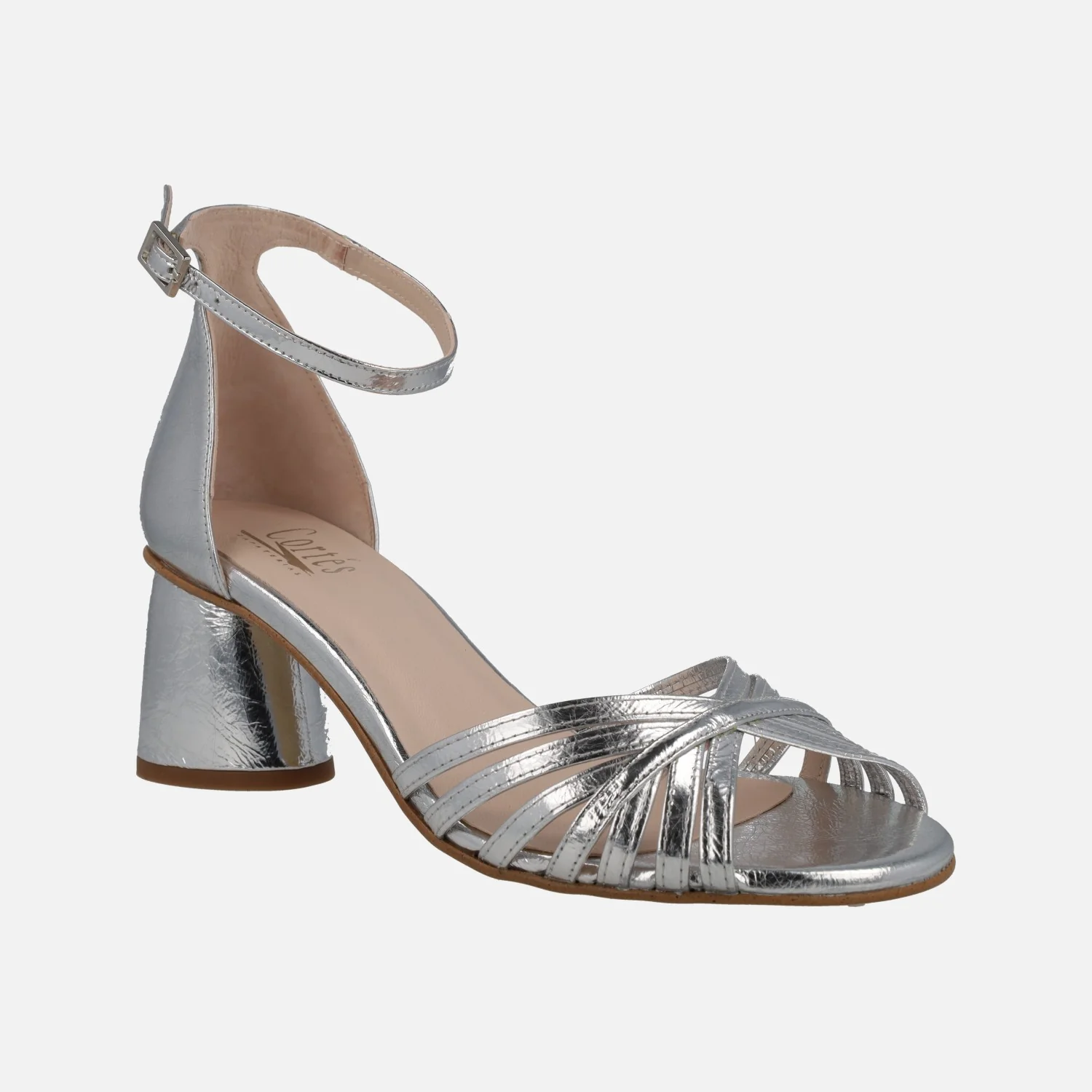 Sandalias de tacón metalizadas Padma con pulsera al tobillo - Image 8
