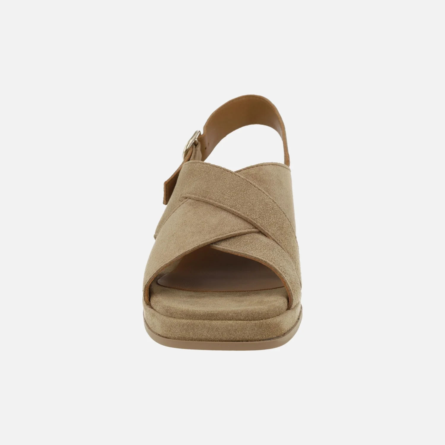 Sandalias de tacón Sena con tiras cruzadas en serraje marrón - Image 5