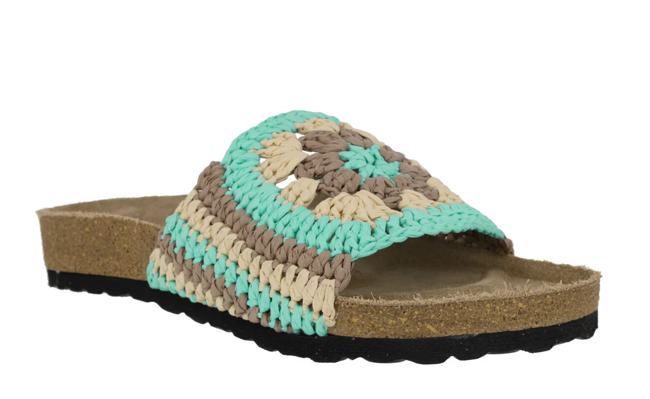 Sandalias de tejido crochet en combinado aqua - Image 3