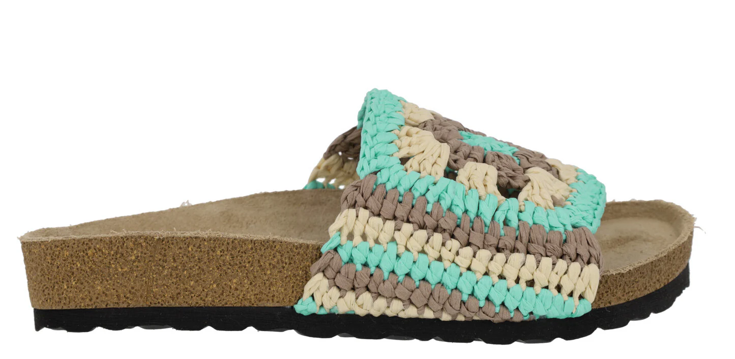Sandalias de tejido crochet en combinado aqua - Image 4
