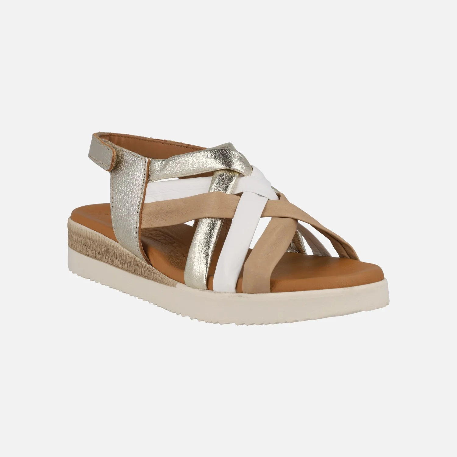 Sandalias de tiras combinadas con cierre de velcro al talón - Image 4
