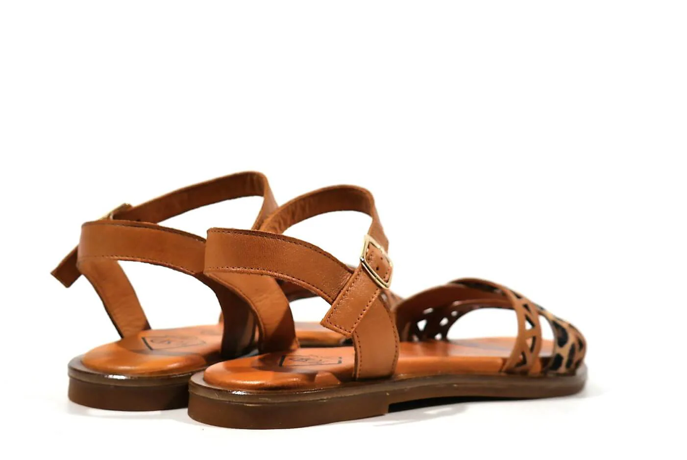 Sandalias de tiras con animal print para mujer - Image 6