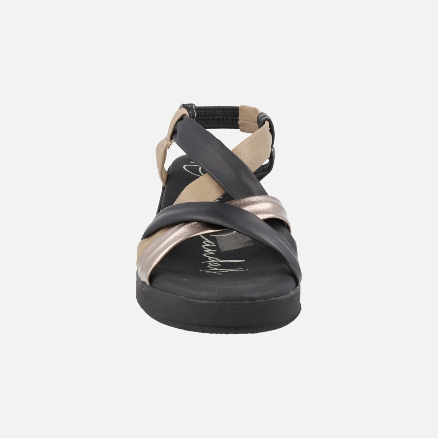 Sandalias de tiras de piel combinadas y cuña baja - Image 5