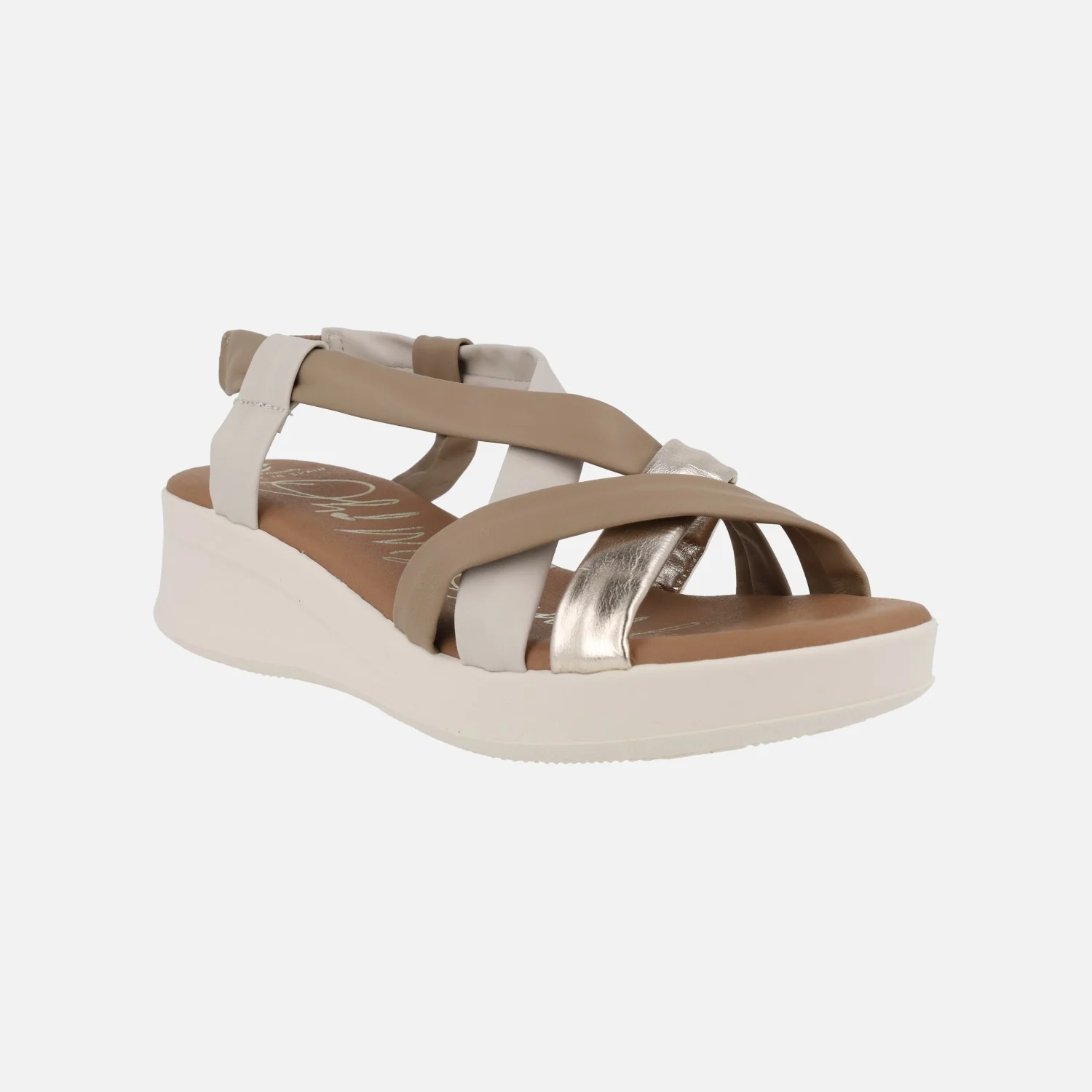 Sandalias de tiras de piel combinadas y cuña baja - Image 8