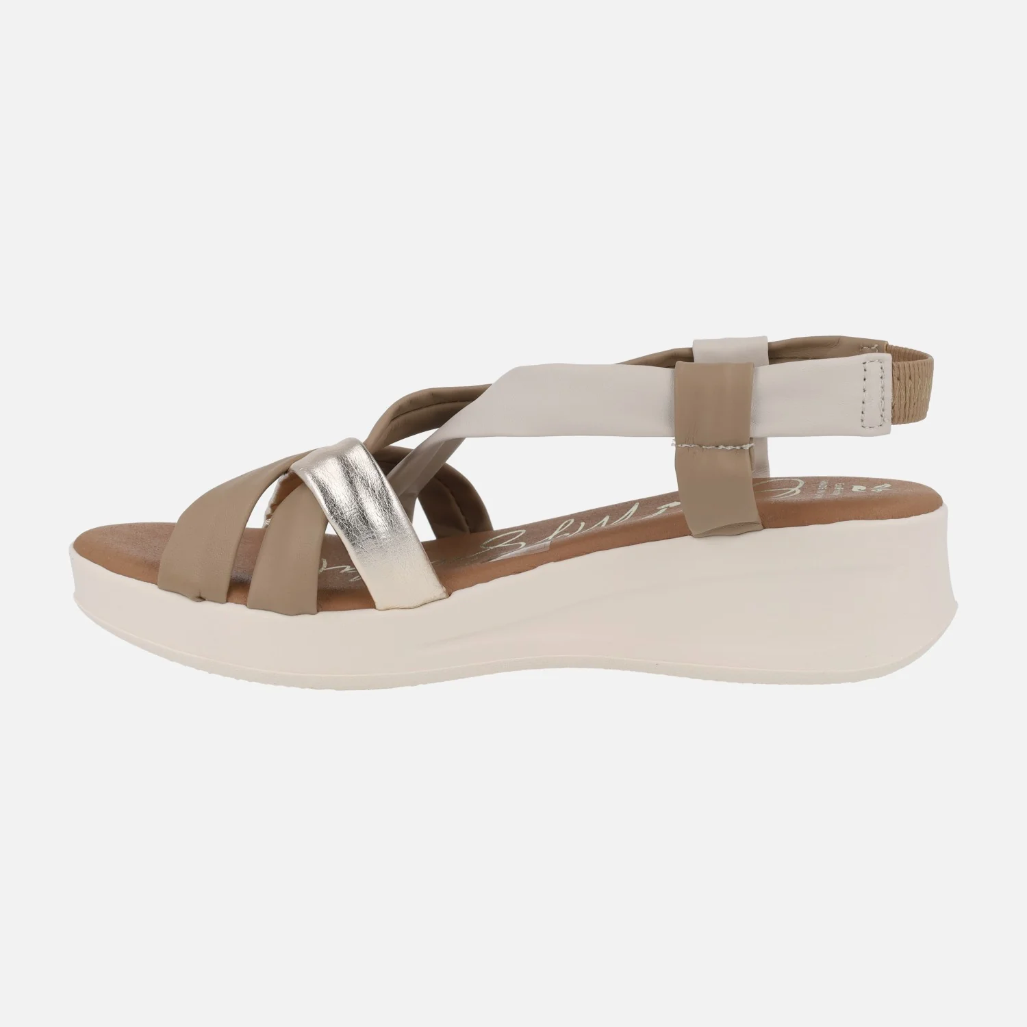 Sandalias de tiras de piel combinadas y cuña baja - Image 9