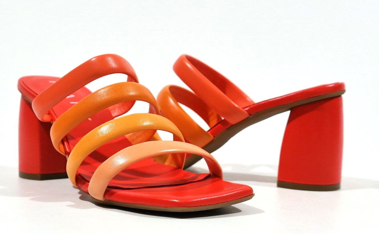 Sandalias de tiras en combinado naranja para mujer - Image 4