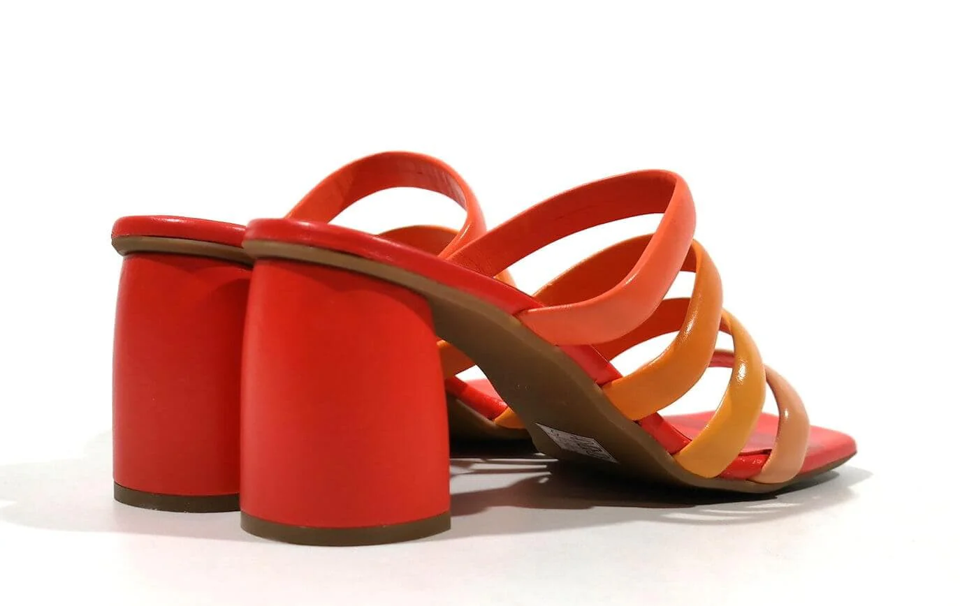 Sandalias de tiras en combinado naranja para mujer - Image 6
