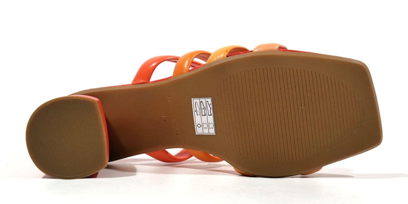 Sandalias de tiras en combinado naranja para mujer - Image 7