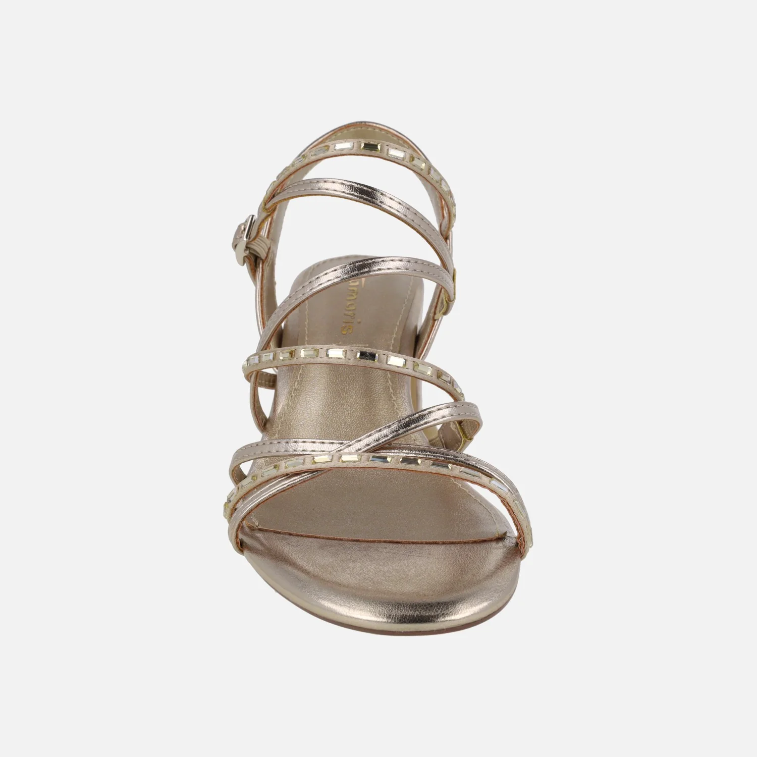 Sandalias de tiras en metalizado oro con tacones de 6 cm - Image 5