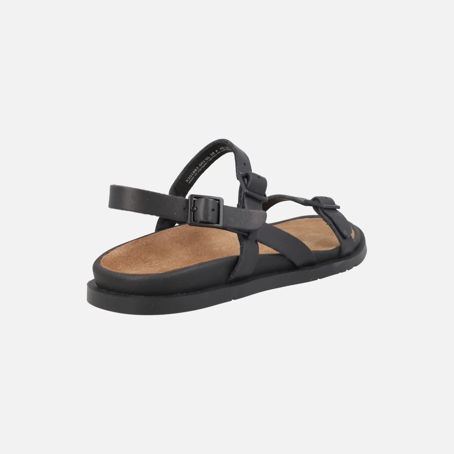 Sandalias de tiras en piel negra con hebillas para mujer Lluc sandals - Image 4