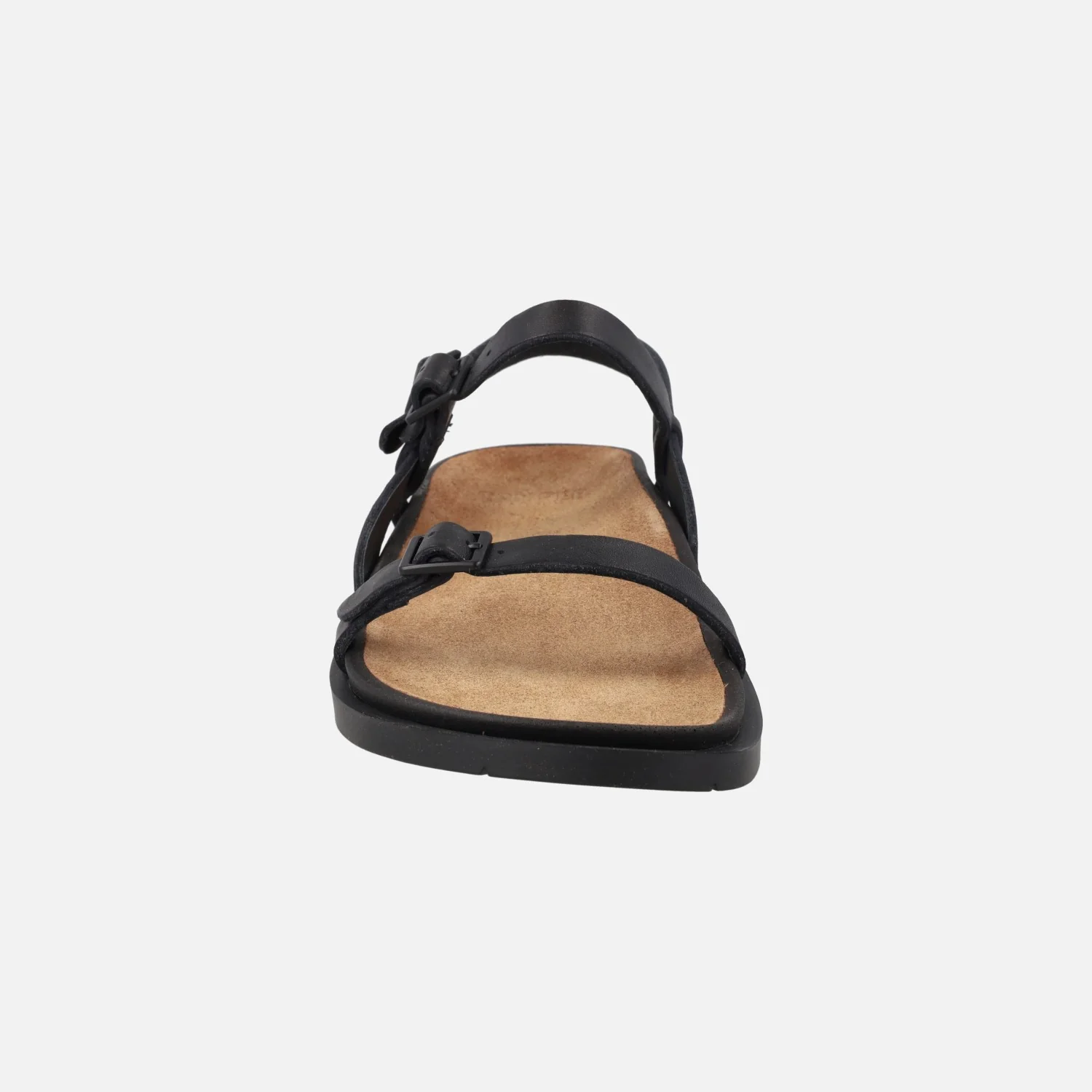 Sandalias de tiras en piel negra con hebillas para mujer Lluc sandals - Image 5
