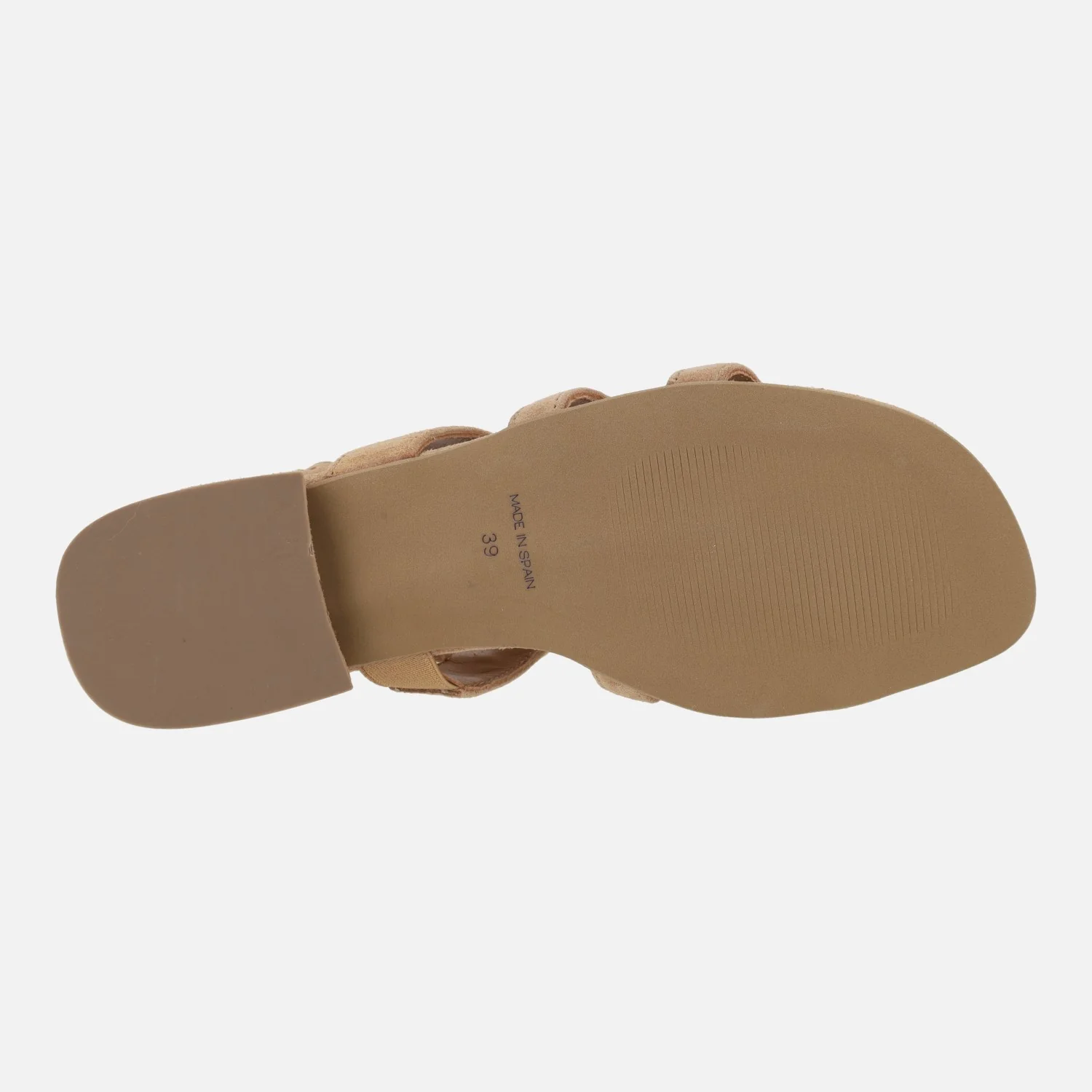 Sandalias de tiras en serraje camel Amalfi con adorno metálico - Image 6