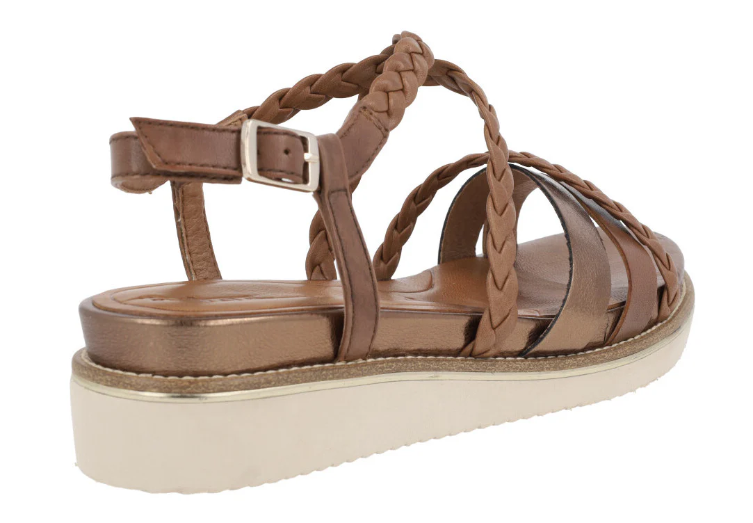 Sandalias de tiras para mujer en combinado marron - Image 4