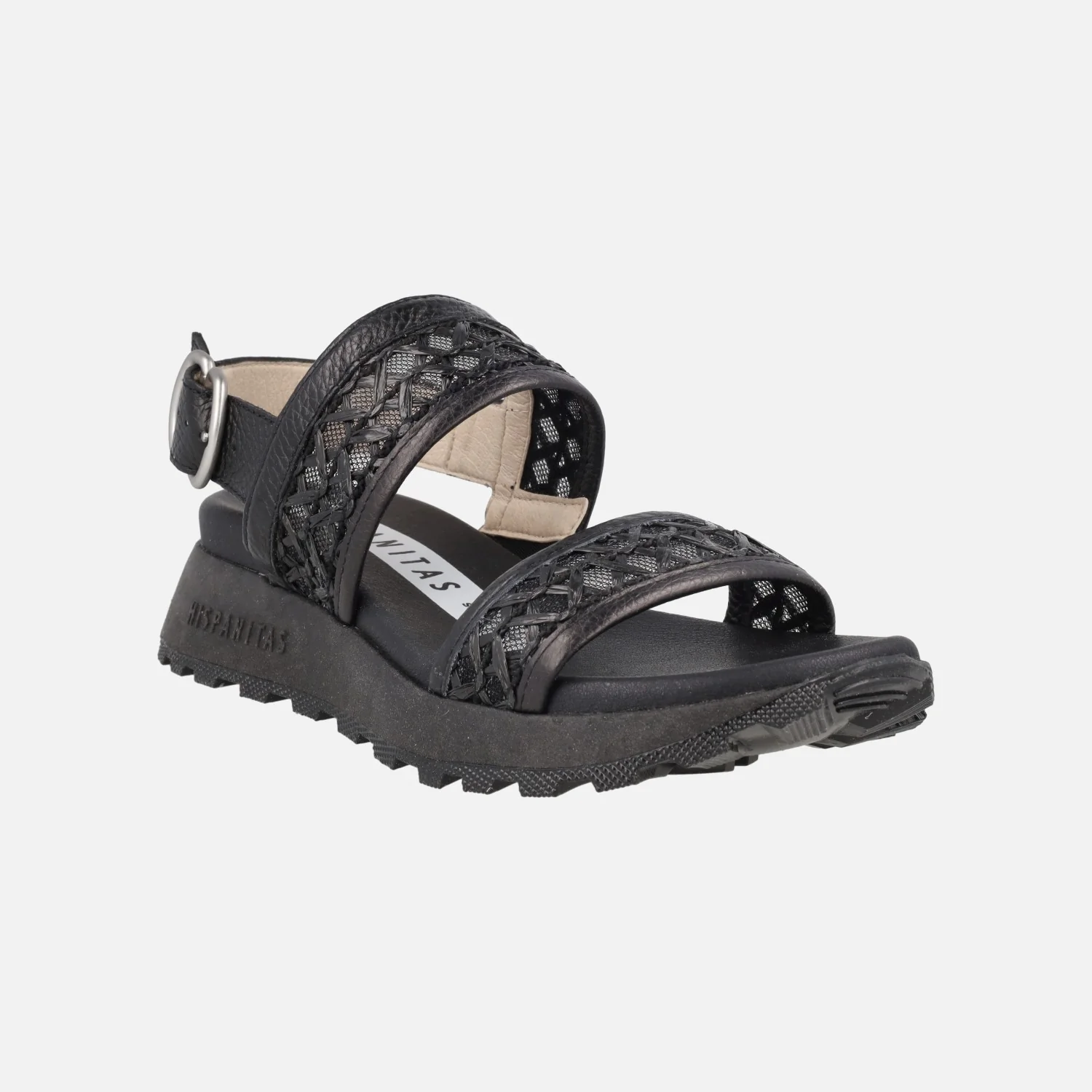 Sandalias deportivas en piel y rafia Ambar - Image 2