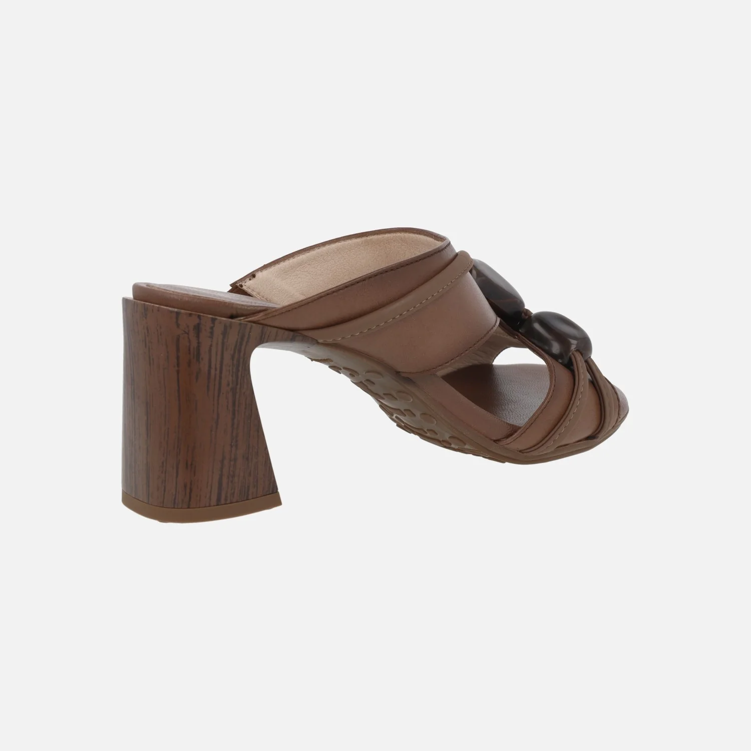 Sandalias destalonadas Orquidea en piel con adorno de piedras - Image 10