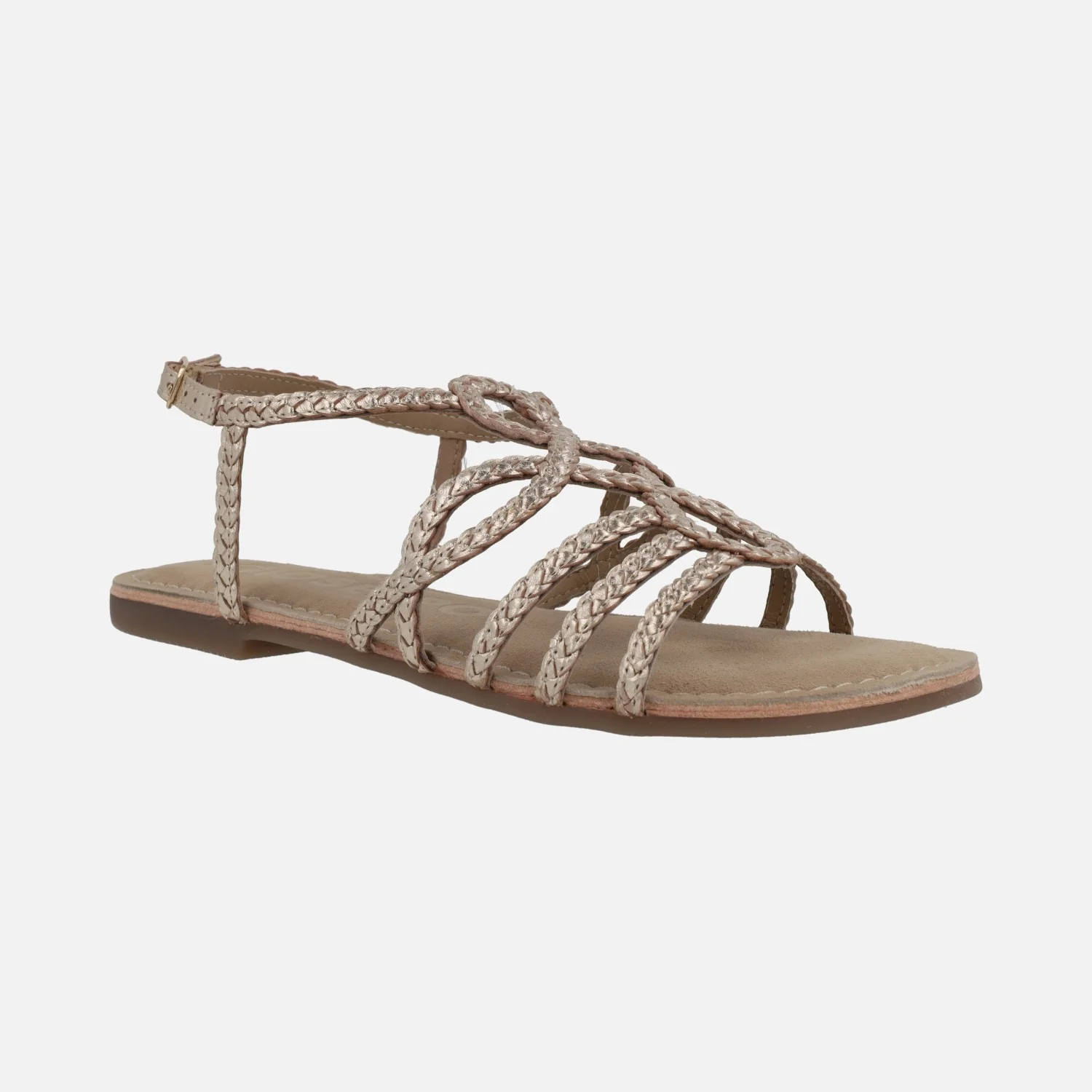 Sandalias doradas de piel trenzada Yakima - Image 2