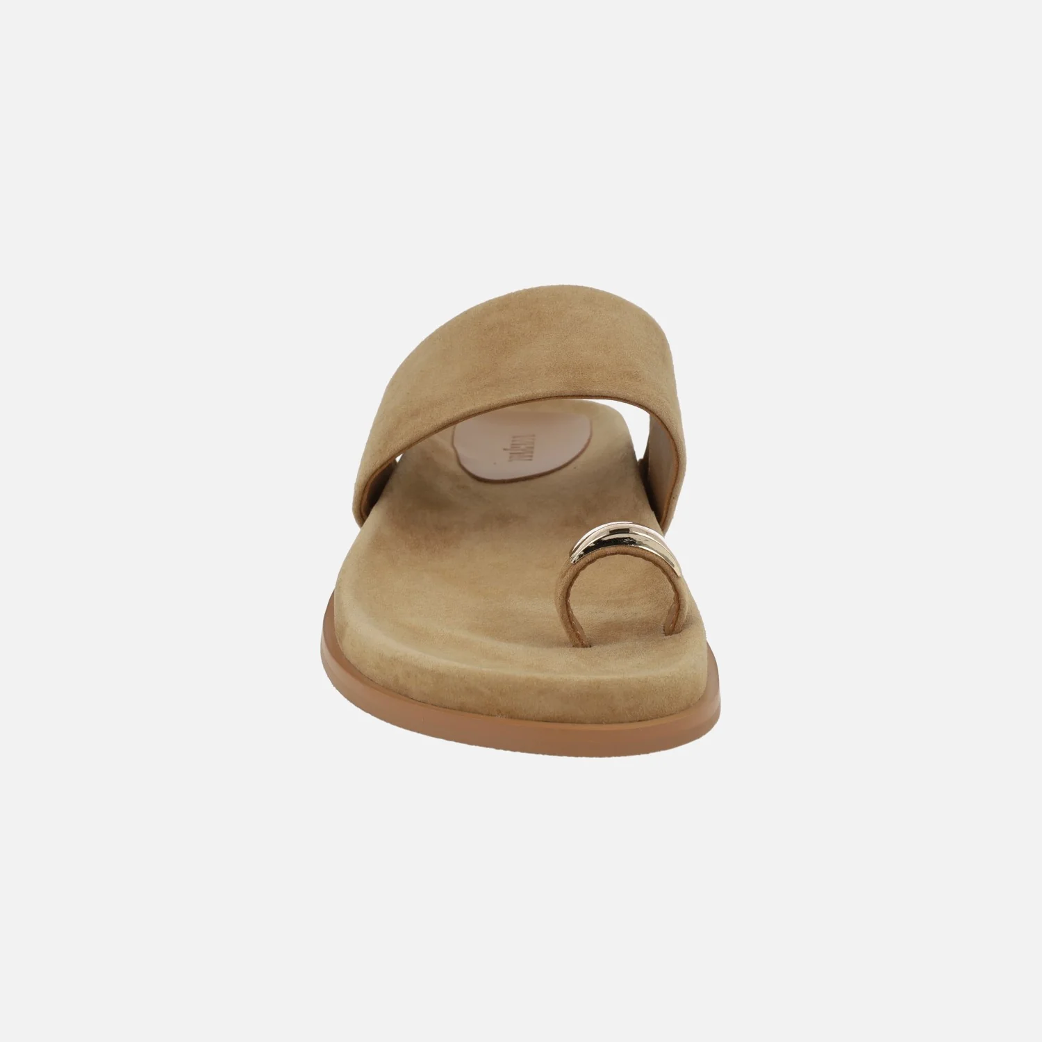 Sandalias en ante camel con pieza para dedo efecto anillo Hilton - Image 5