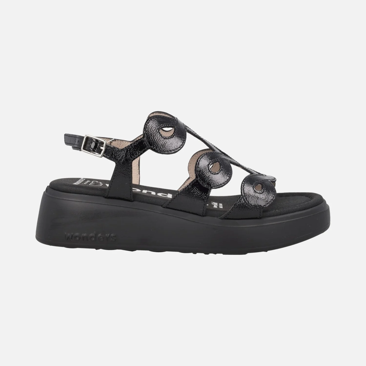 Sandalias en charol negro Heaven 03