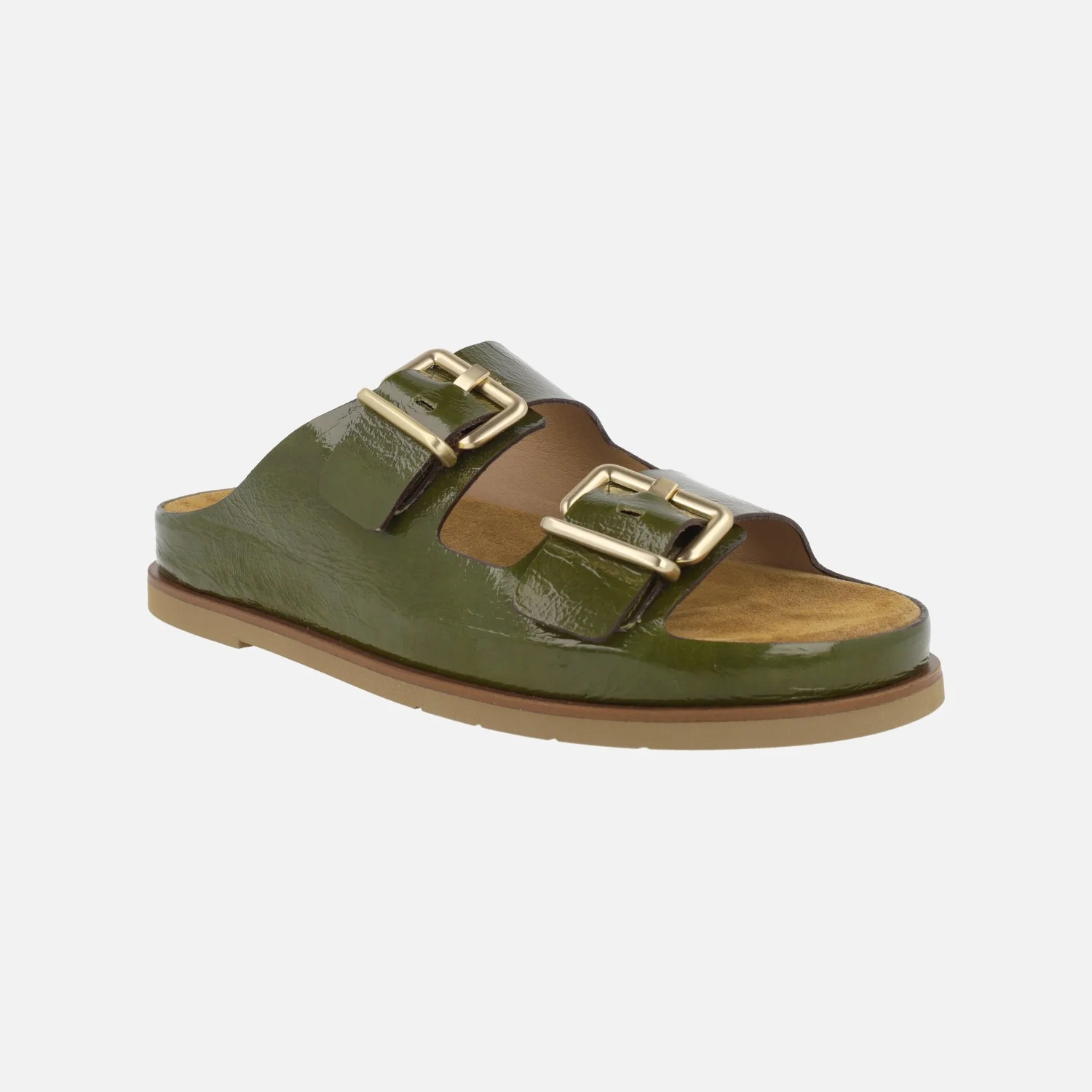 Sandalias en piel charol con cierre de hebillas - Image 2