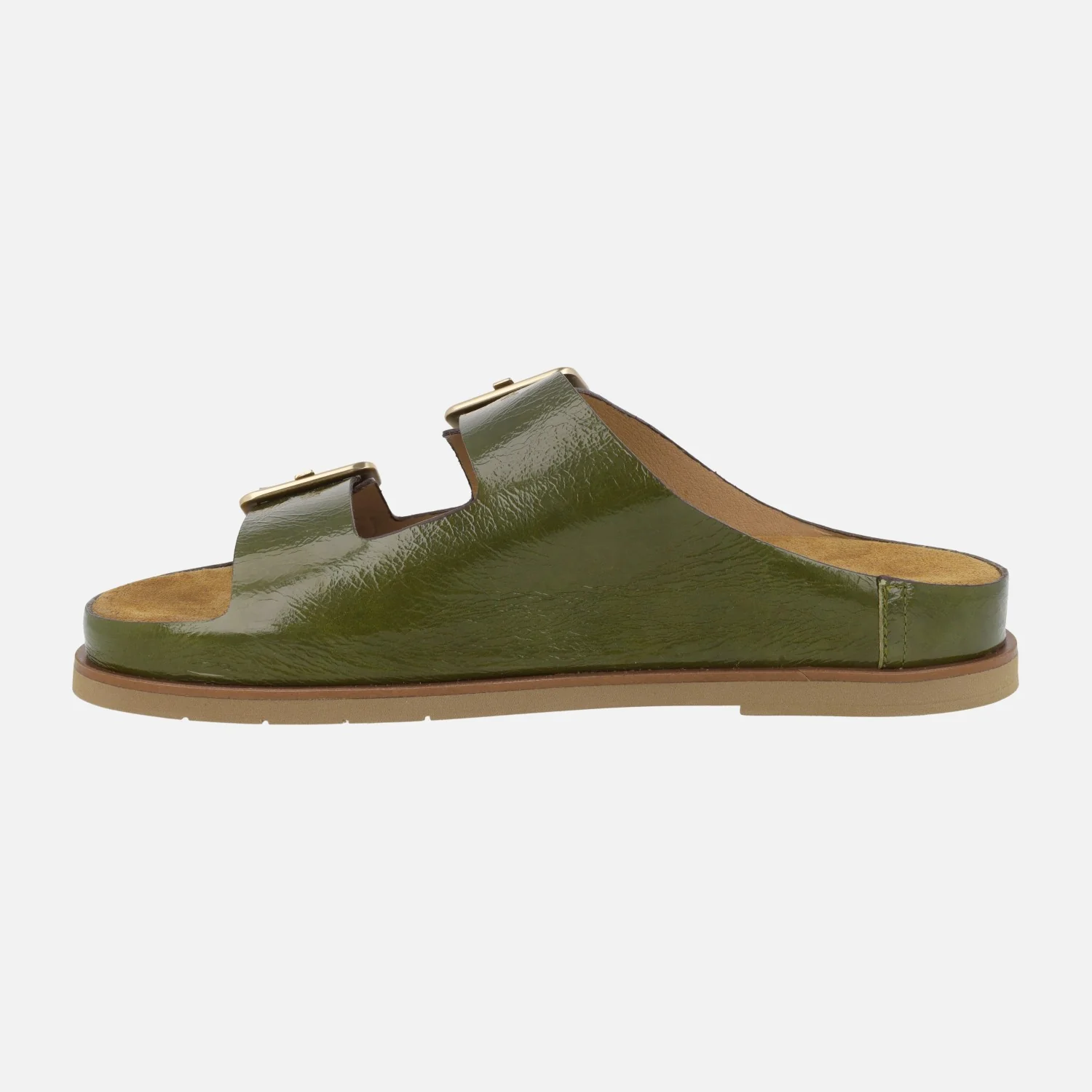 Sandalias en piel charol con cierre de hebillas - Image 3