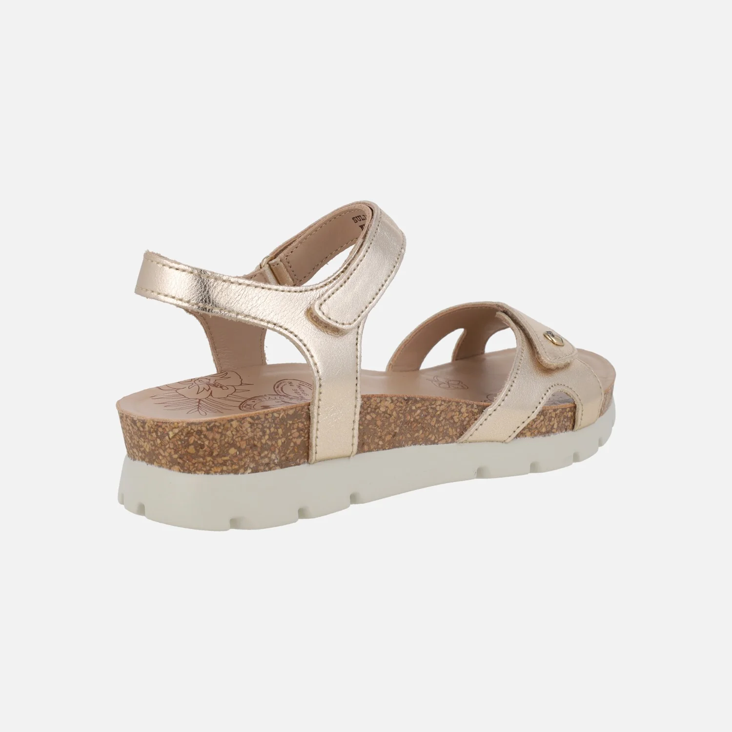 Sandalias en piel metalizada oro con cierre de velcro Sulia Shine - Image 4