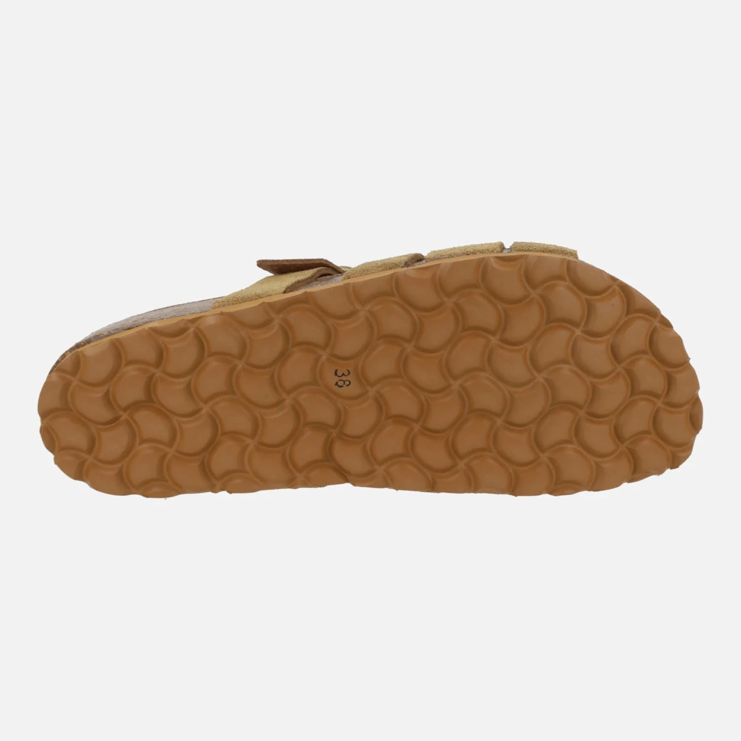 Sandalias estilo bios en serraje camel con hebilla - Image 6