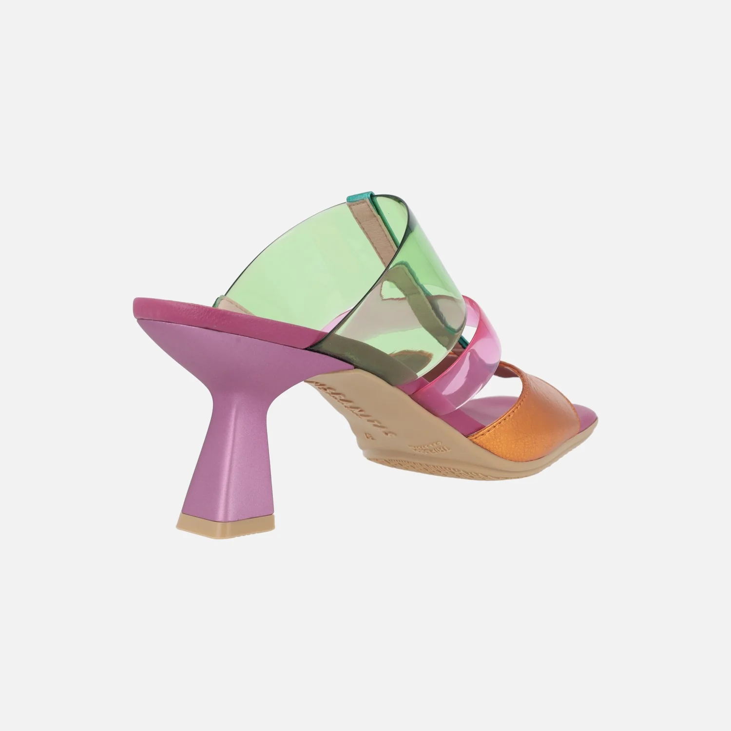 Sandalias estilo mules combinadas en piel y vinilo - Image 4