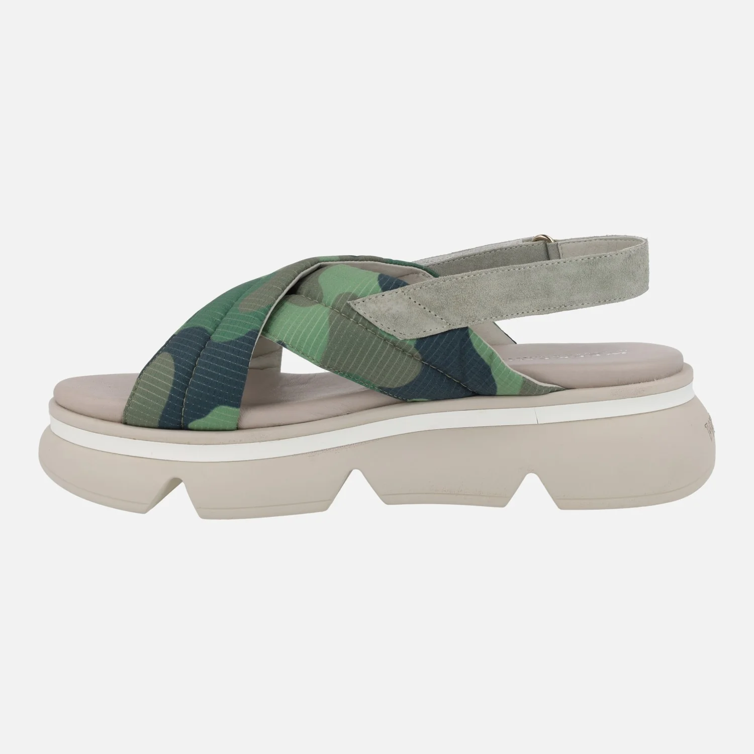 Sandalias Jena verdes en tejido camuflaje con piso volúmen - Image 3